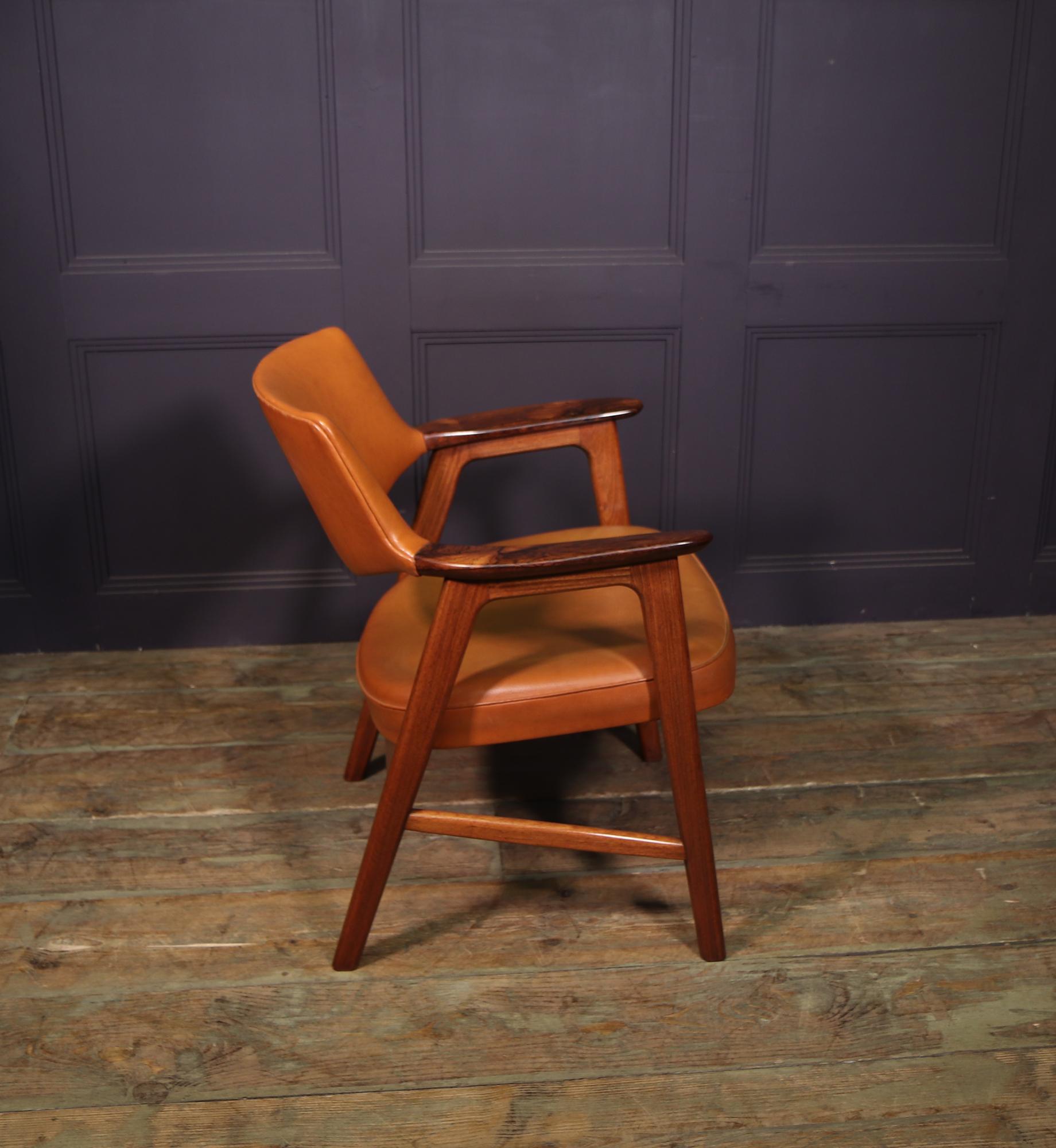 Rosewood Mid century Danish Desk Chair by Erik Kirkkegard