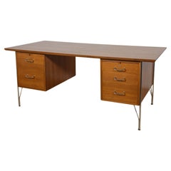  Mid-Century Danish Desk in Teak and Chrome by Heinrich Roepstorff, 1970s