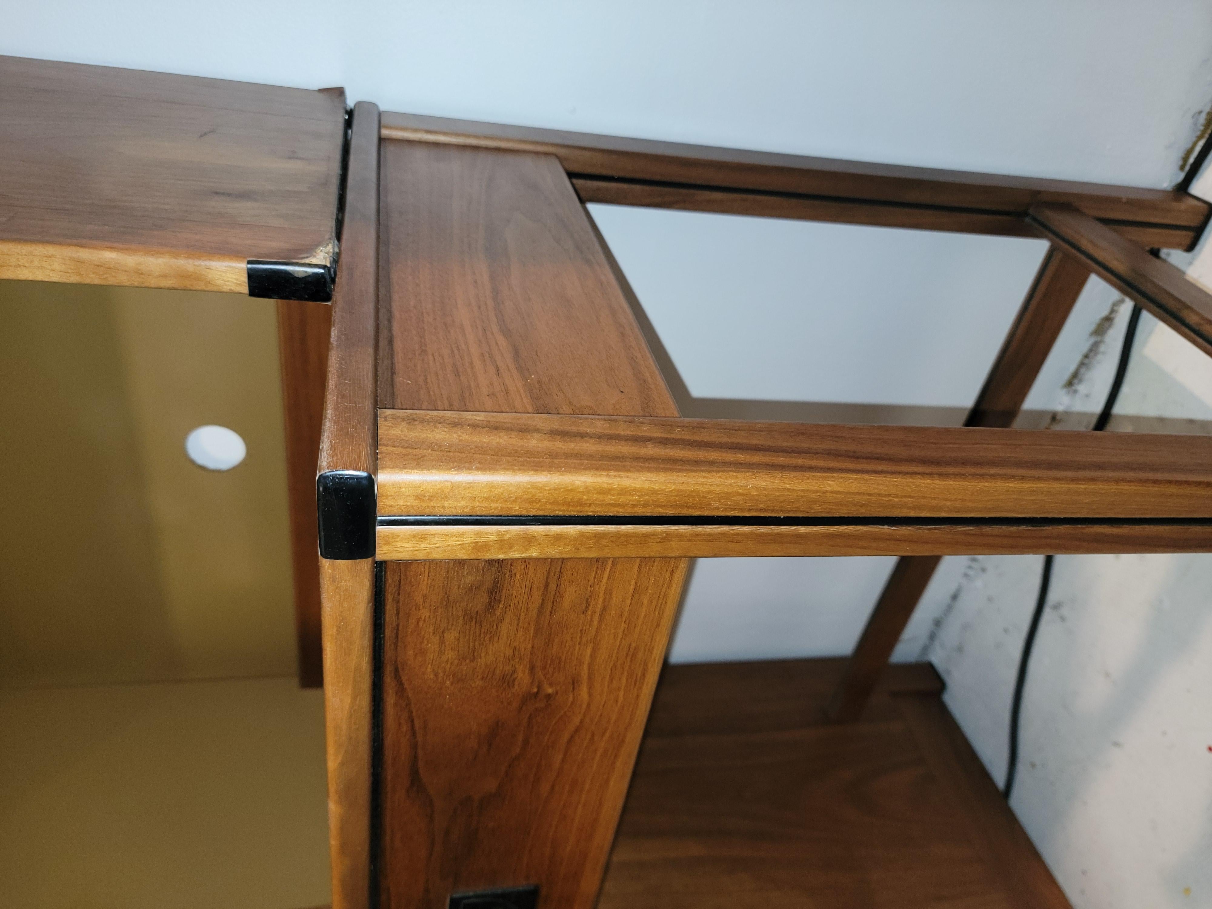 mid century desk with hutch