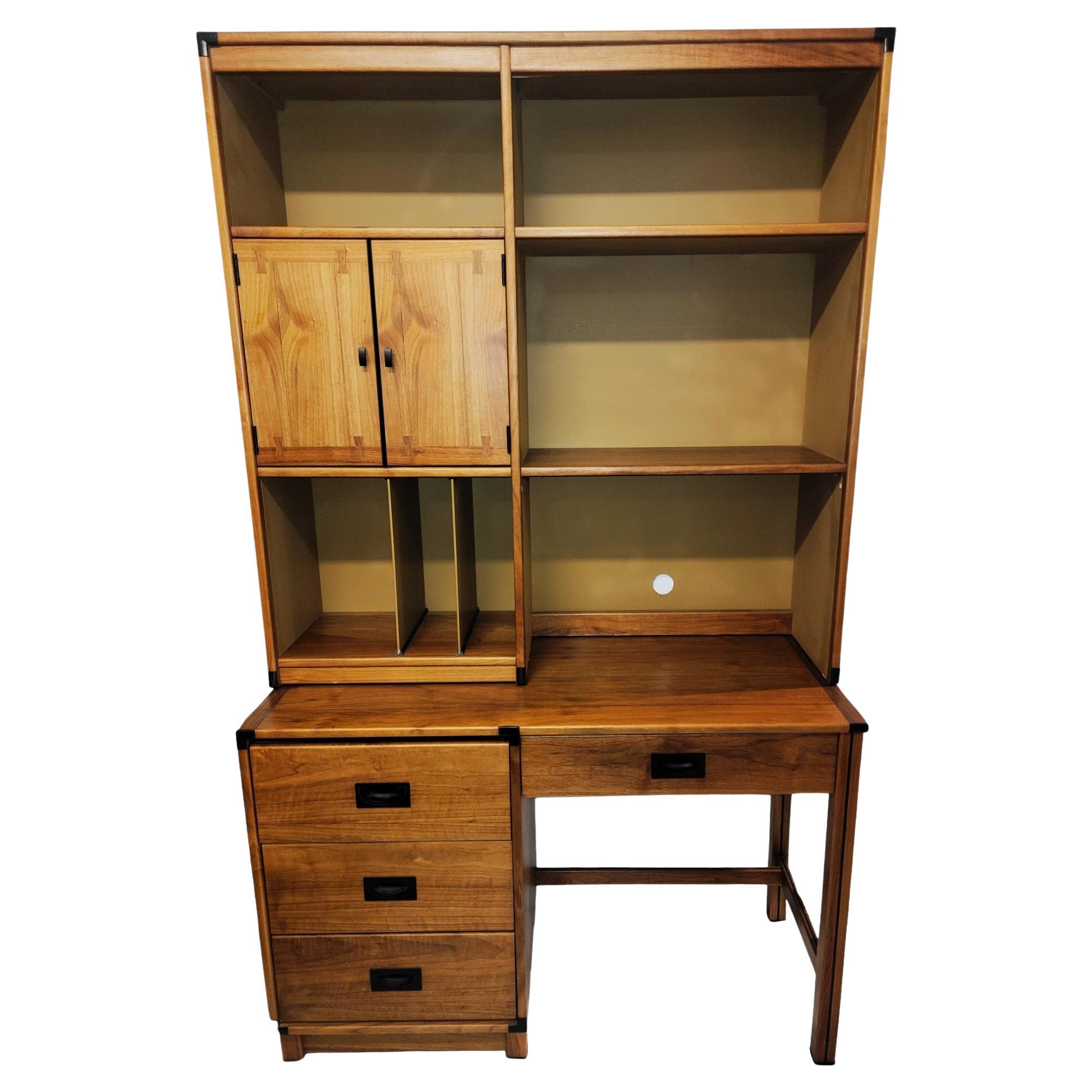 Mid Century Danish Desk With Shelves By Drexel For Sale