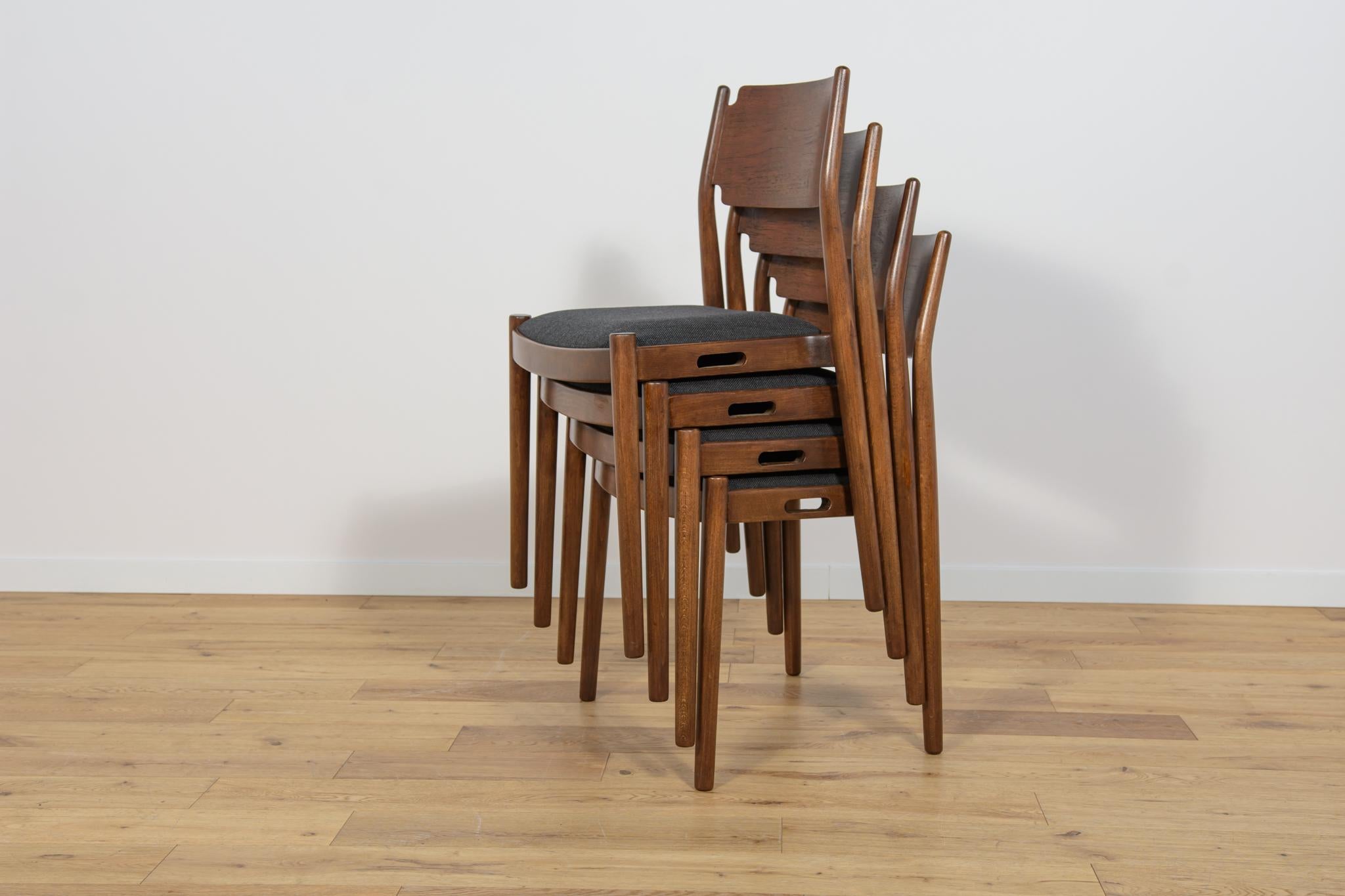 Chaises de salle à manger danoises du milieu du siècle, 1960, ensemble de 4 Excellent état - En vente à GNIEZNO, 30
