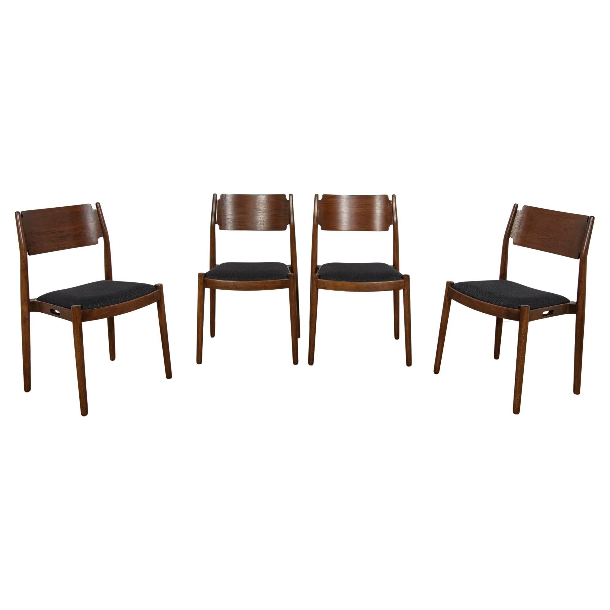 Chaises de salle à manger danoises du milieu du siècle, 1960, ensemble de 4 en vente