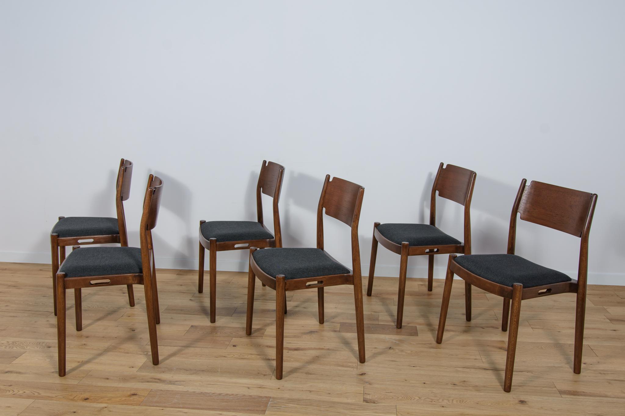  Mid-Century Danish Dining Chairs, 1960s, Set of 6 In Excellent Condition For Sale In GNIEZNO, 30