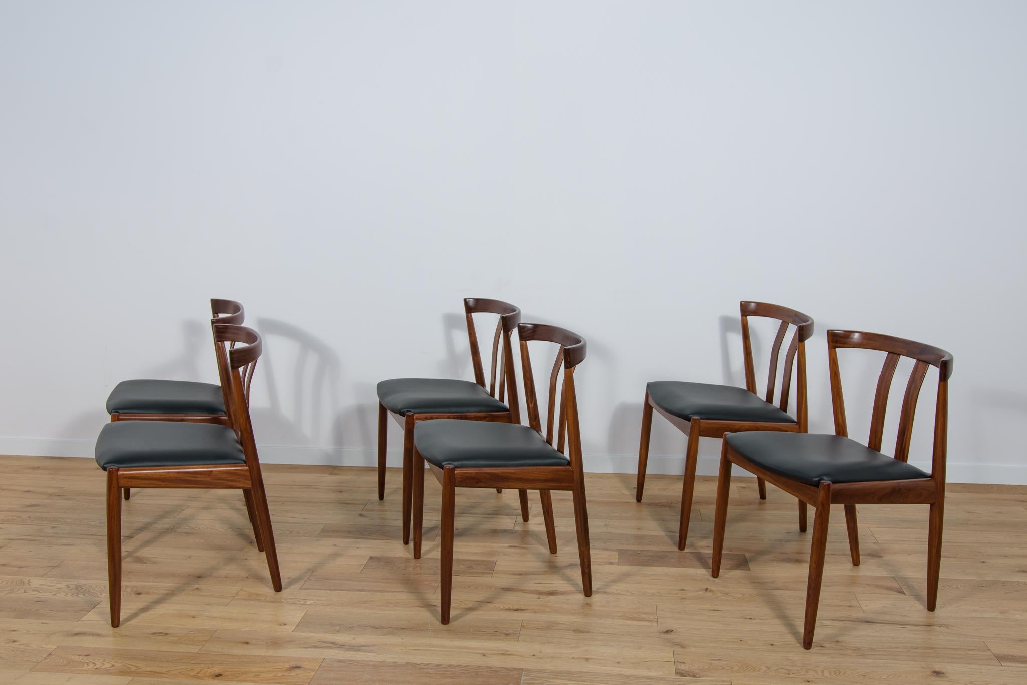 Chaises de salle à manger danoises du milieu du siècle, 1960, ensemble de 6 Excellent état - En vente à GNIEZNO, 30