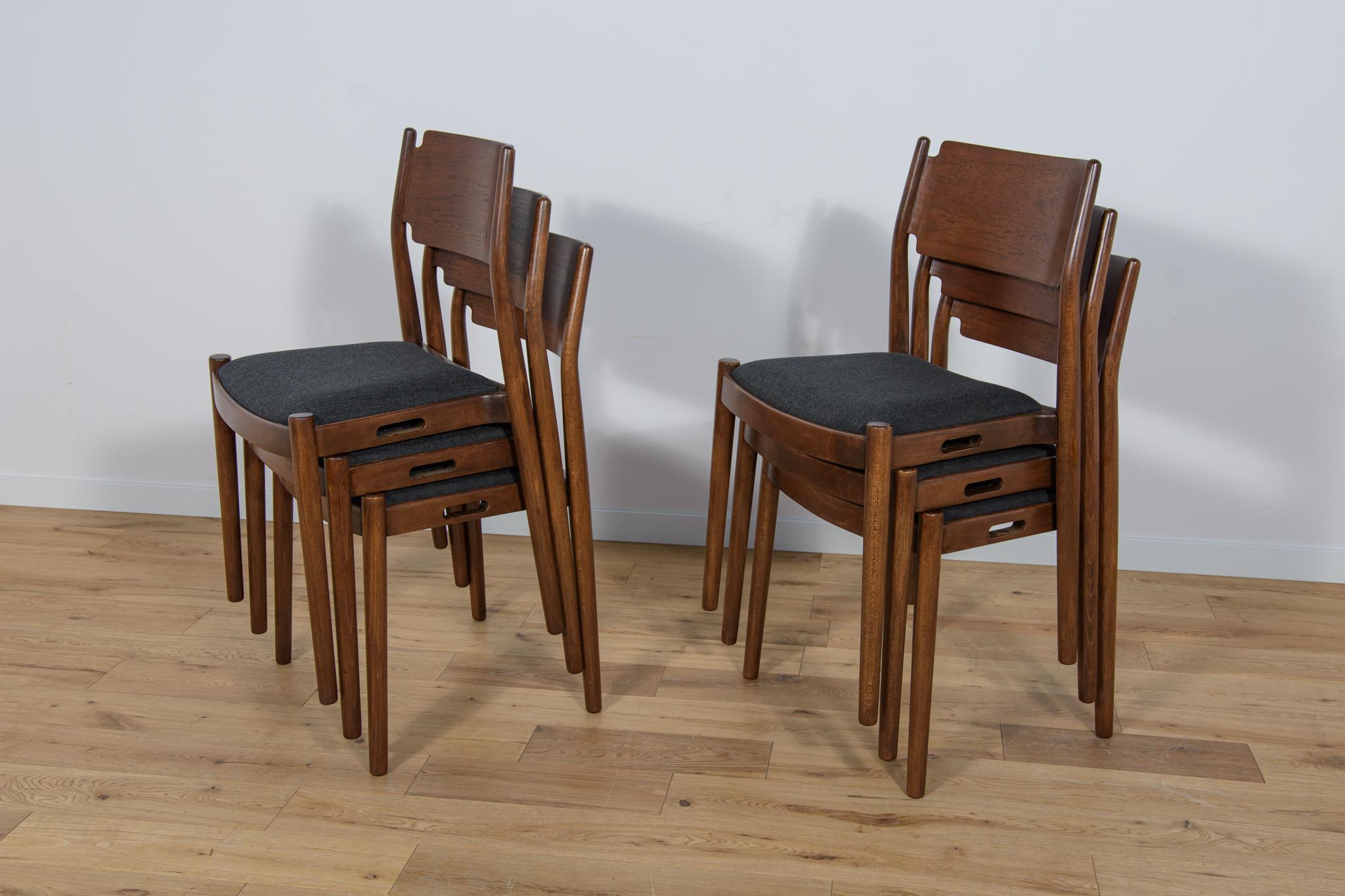 Fabric  Mid-Century Danish Dining Chairs, 1960s, Set of 6 For Sale