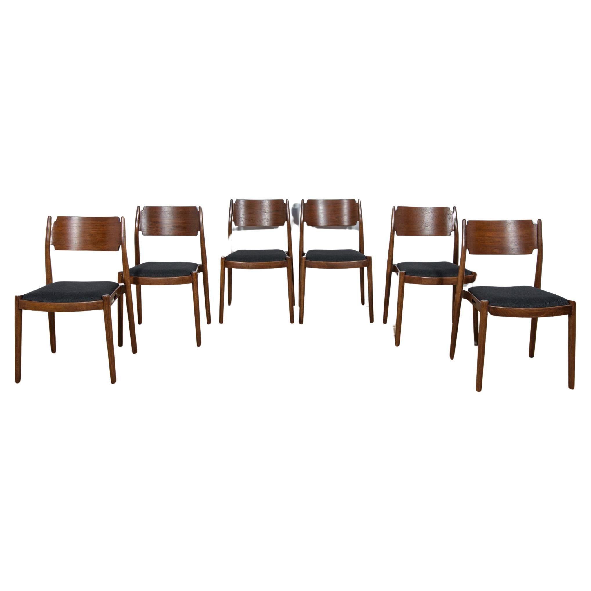  Mid-Century Danish Dining Chairs, 1960s, Set of 6 For Sale