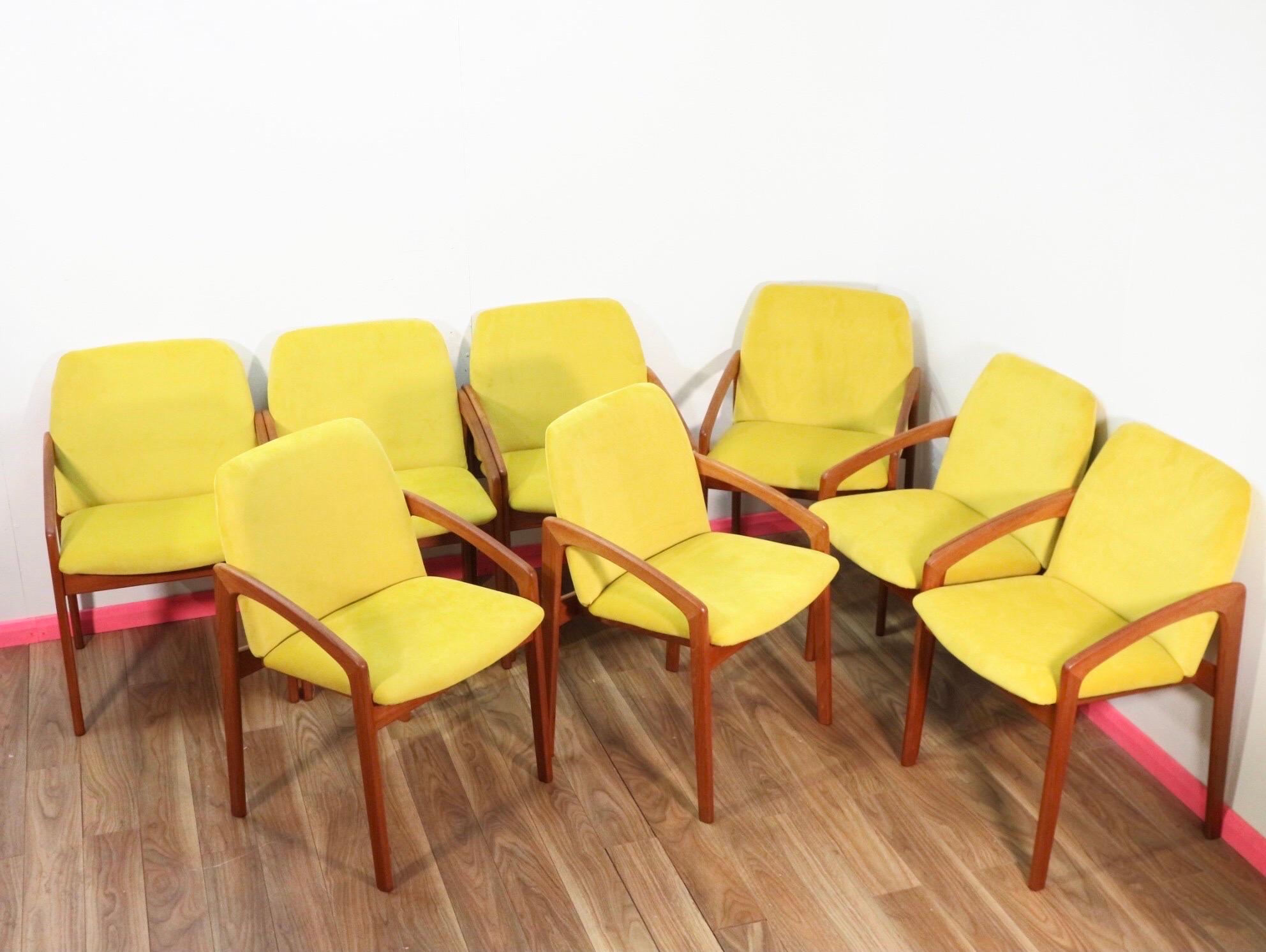Teak Mid-Century Danish Dining Chairs by Henning Kjærnulf for Korup Stolefabrik x 4