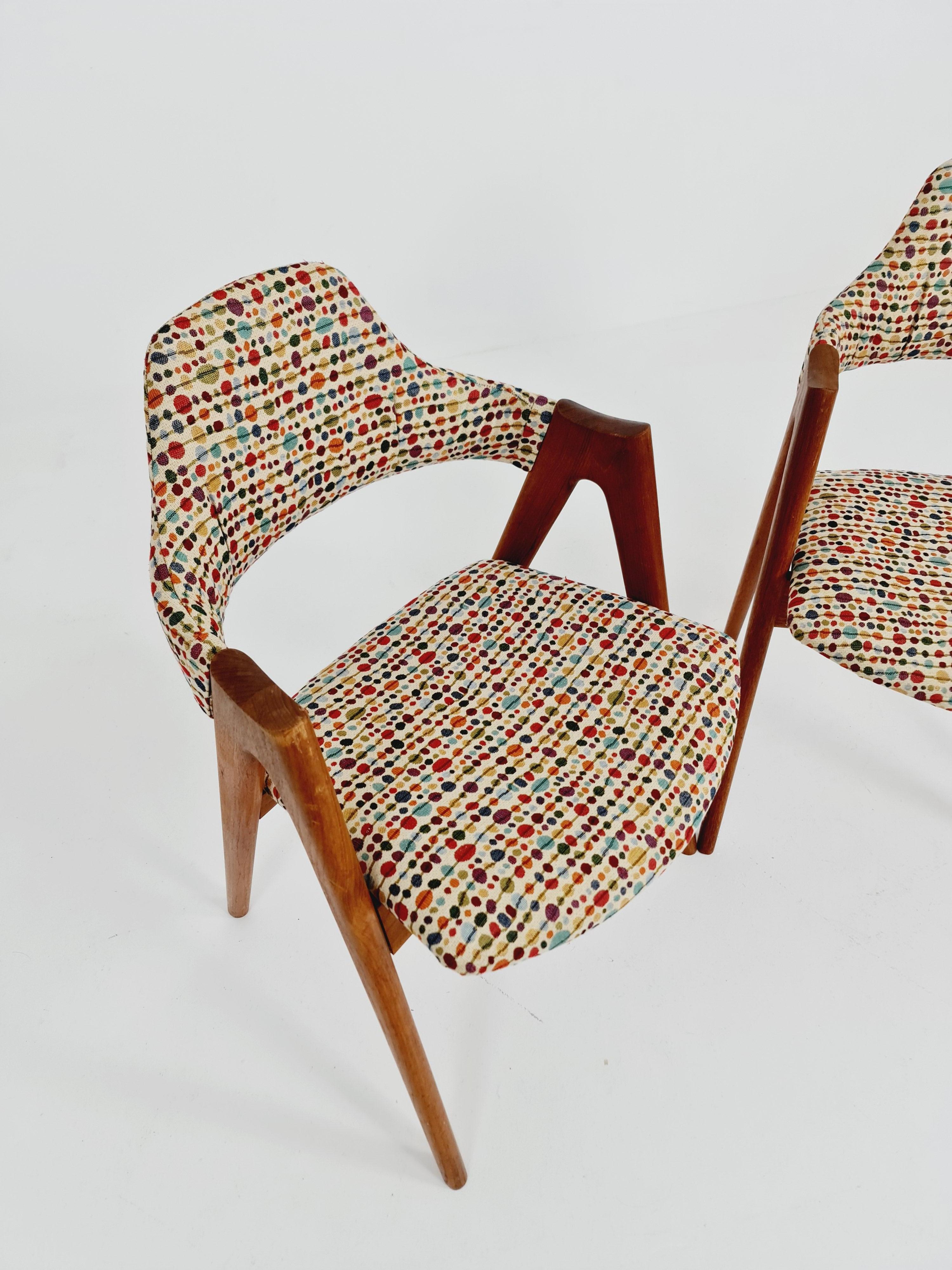 Mid Century Danish dining chairs by Kai Kristiansen for Schou Andersen Model 170 For Sale 1