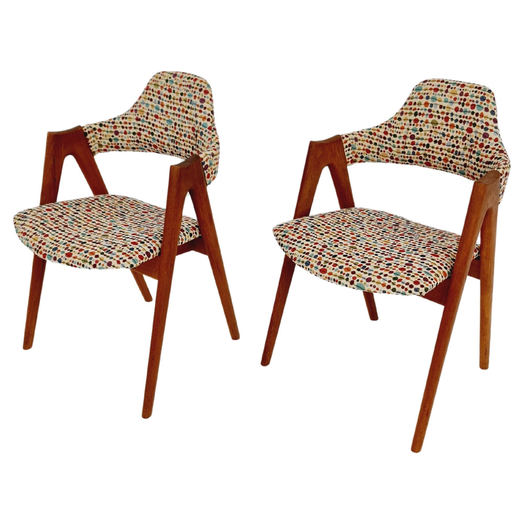 Mid Century Danish dining chairs by Kai Kristiansen for Schou Andersen Model 170 For Sale