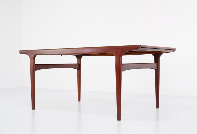 Wood Mid Century Danish Dining Table by Johannes Andersen, Uldum Møbelfabrik For Sale
