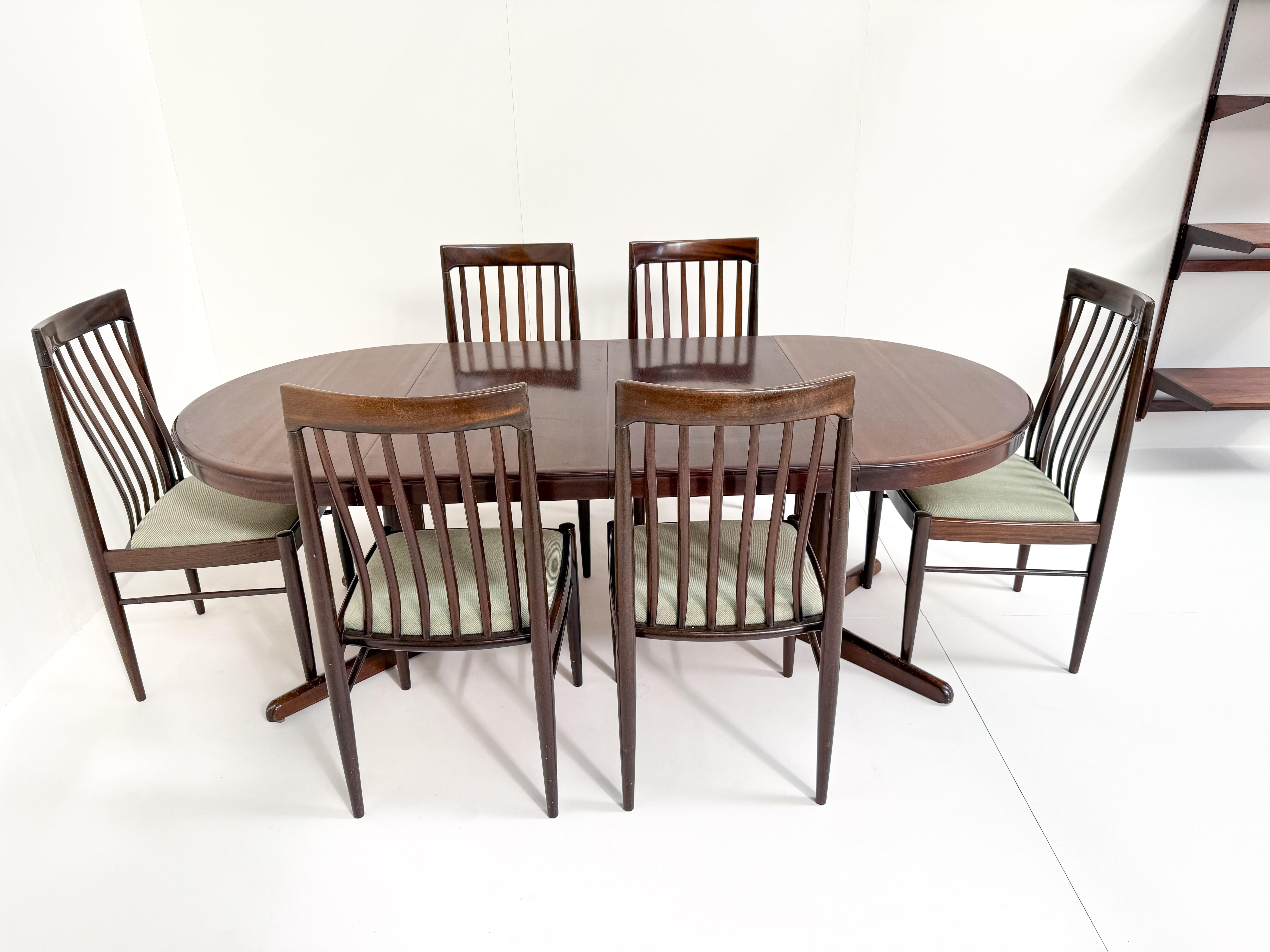 Textile Mid-Century Danish Dining Table & Chairs - BRAMIN by H.W. Klein For Sale