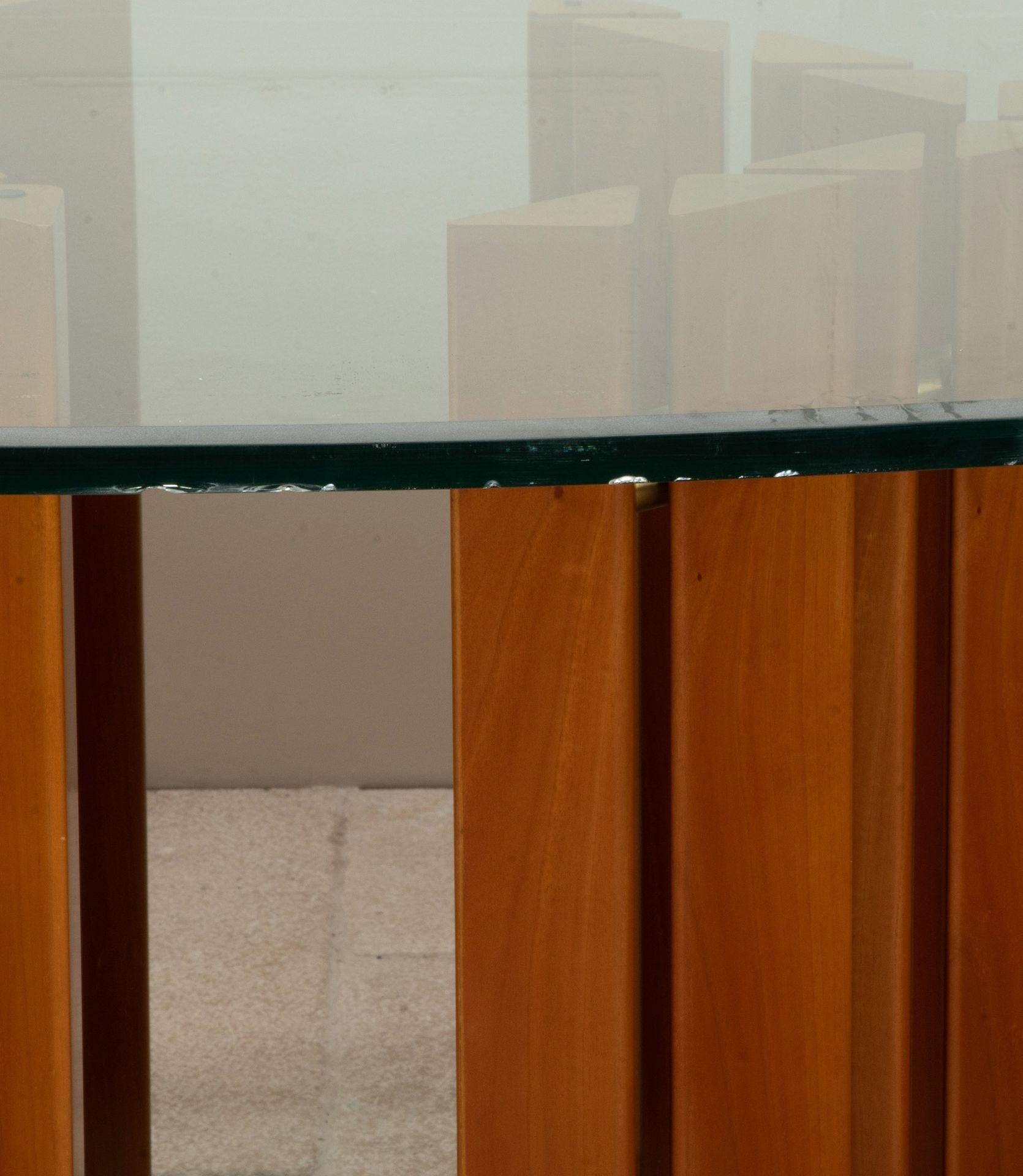 Mid-Century Modern Mid-Century Danish Dining Table with Glass Top For Sale