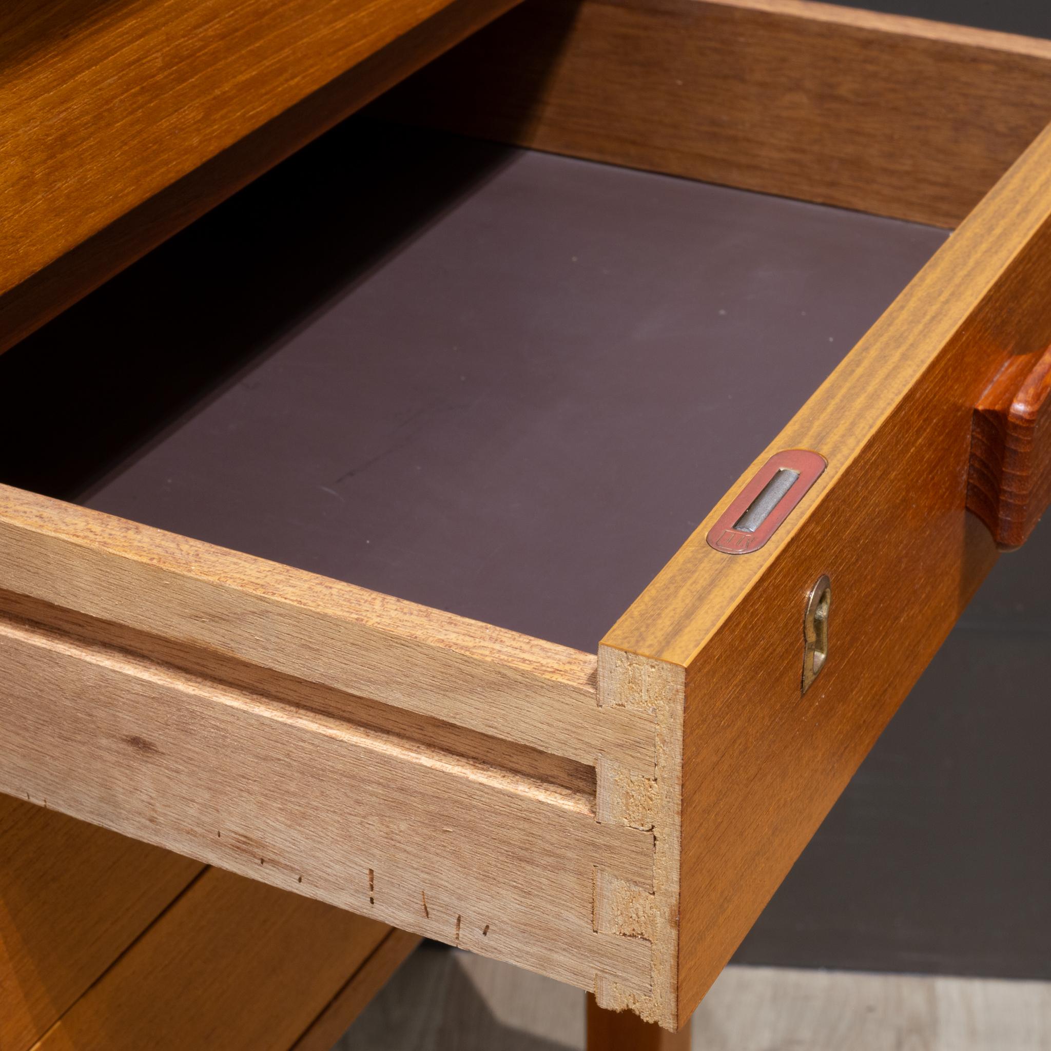 Brass Mid-Century Danish Domino Mobler Teak Desk c.1960