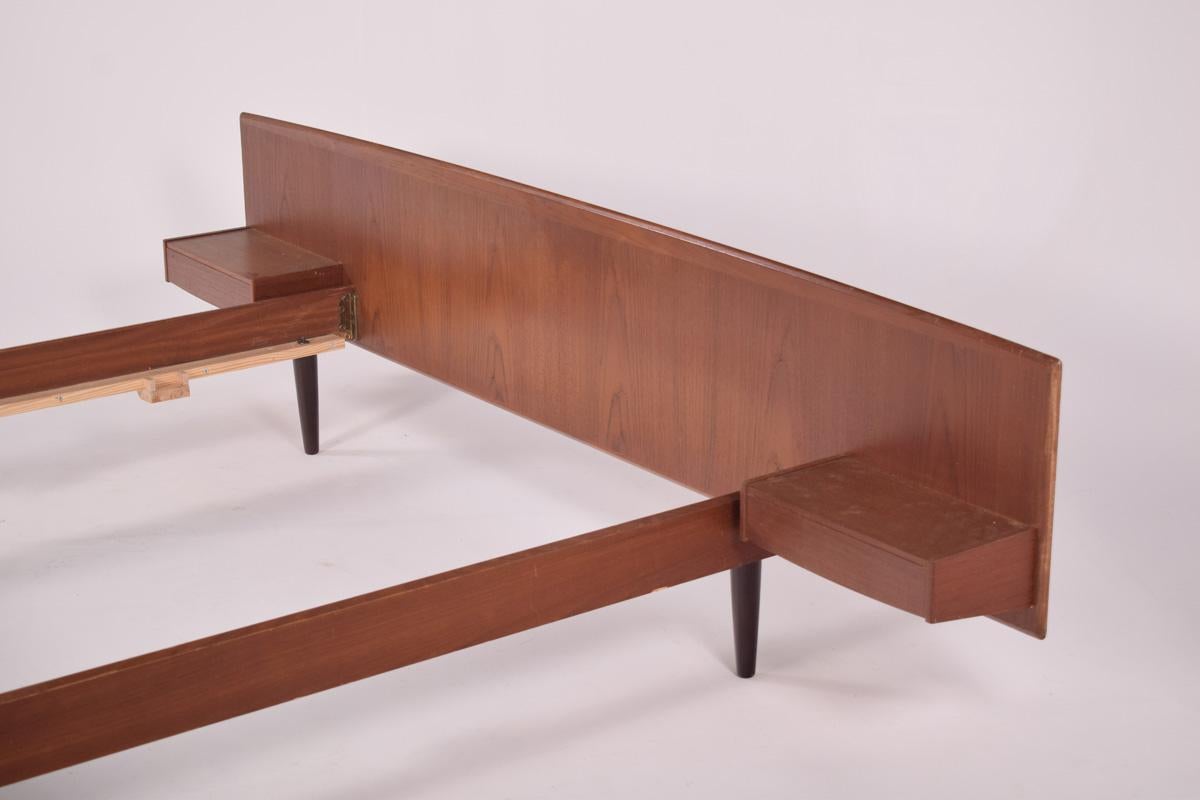 Mid-Century Danish Double Teak Bed, 1960’s For Sale 1