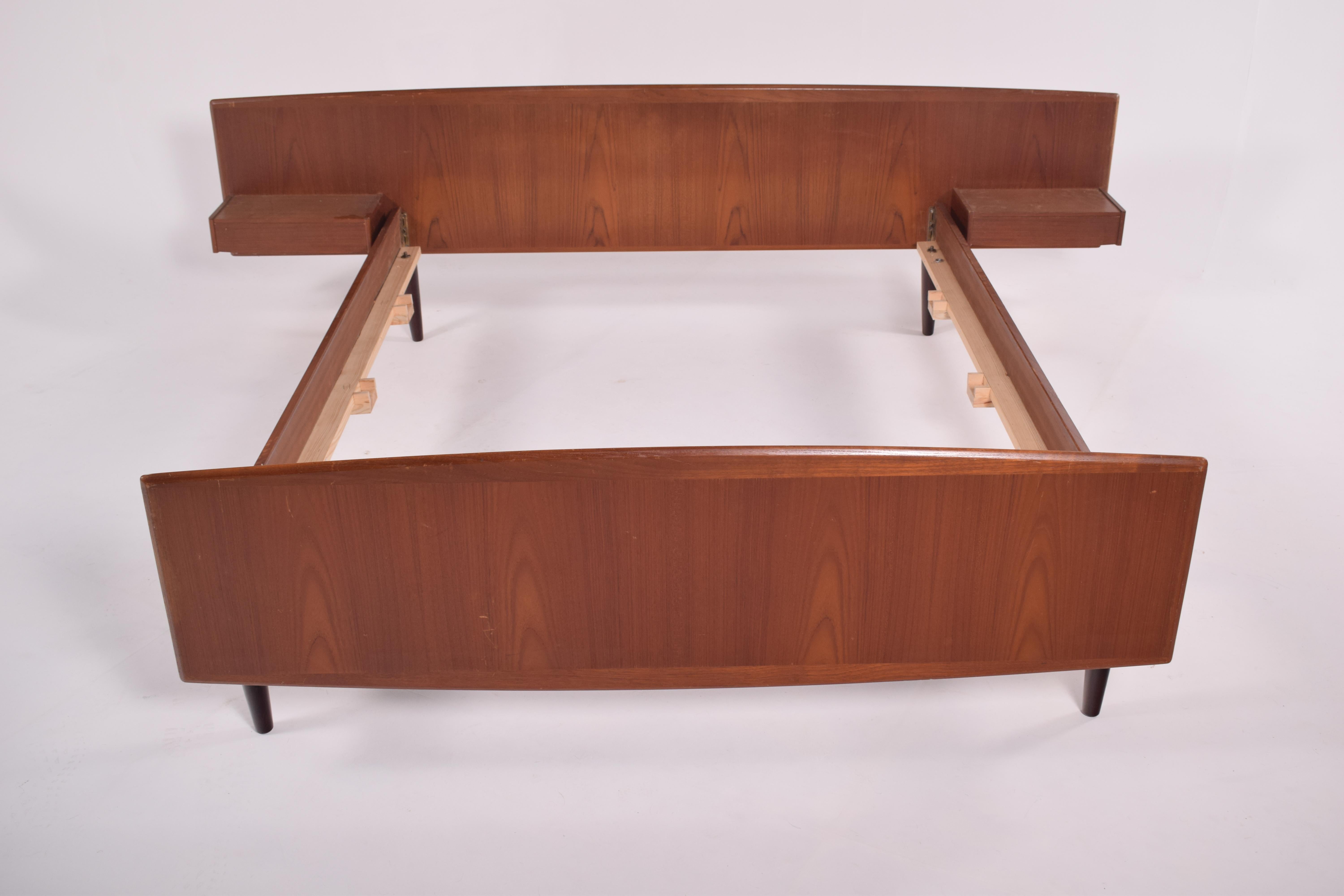 Mid-Century Danish Double Teak Bed, 1960’s 2