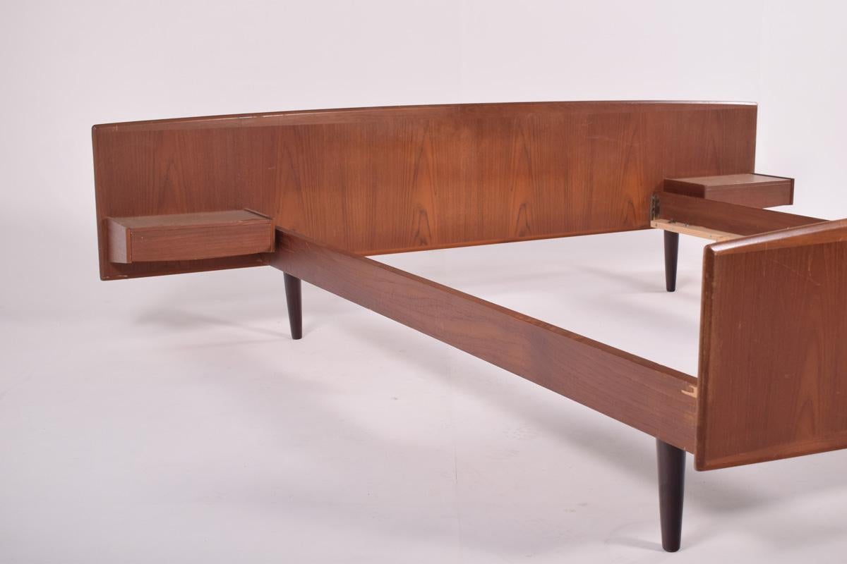 Mid-Century Danish Double Teak Bed, 1960’s For Sale 2