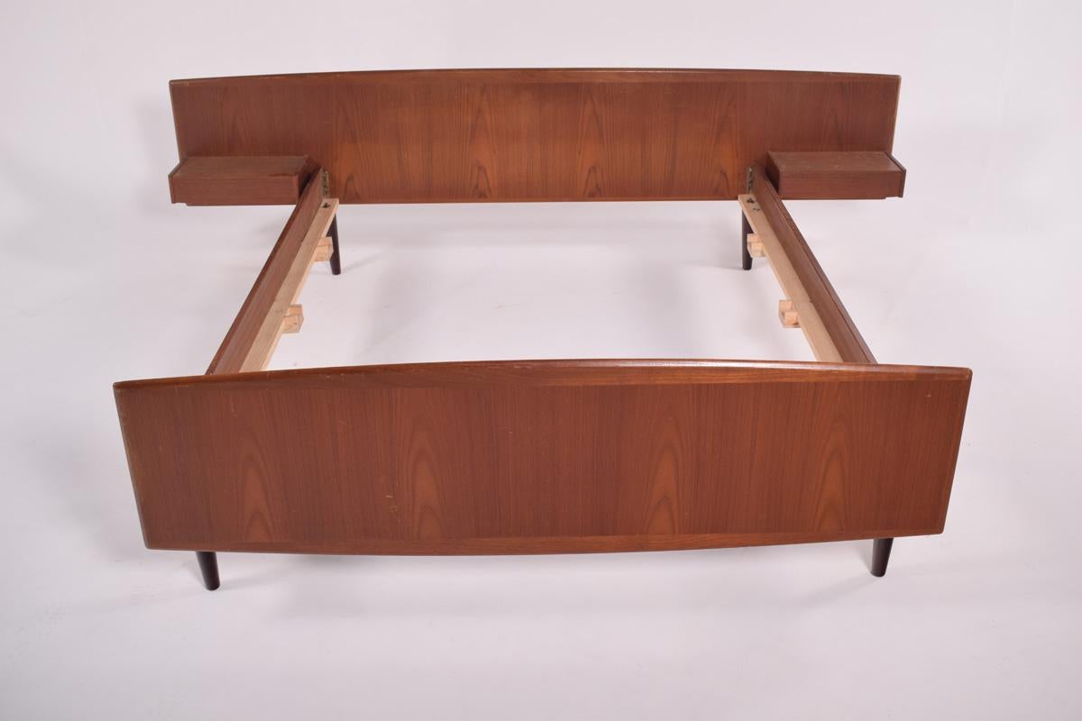 Mid-Century Danish Double Teak Bed, 1960’s For Sale 3