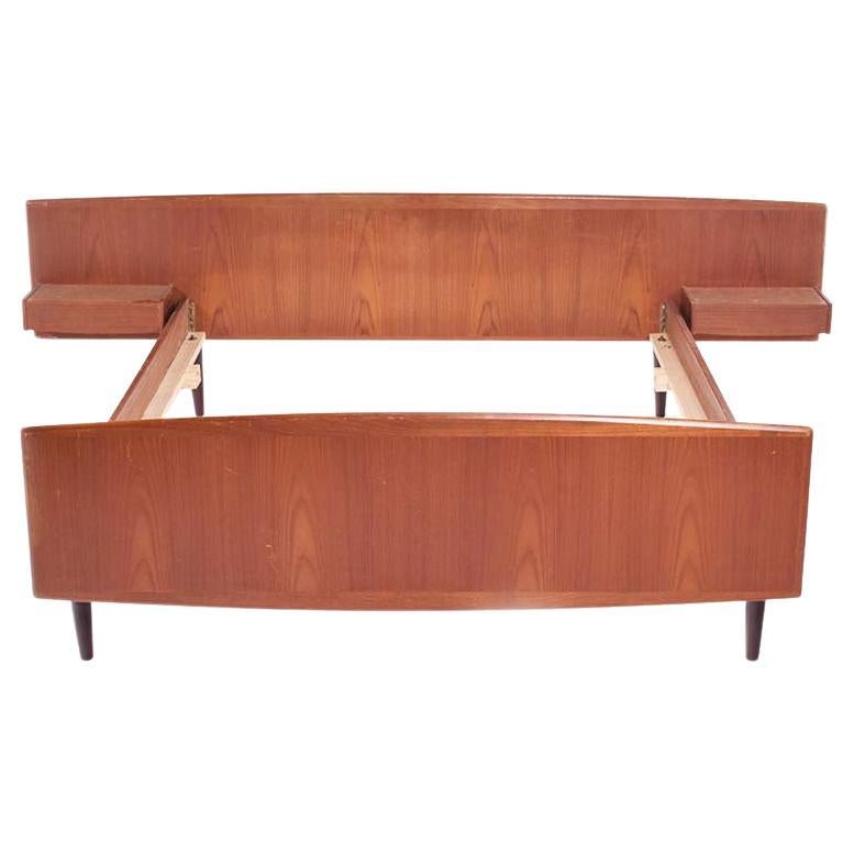 Mid-Century Danish Double Teak Bed, 1960’s For Sale