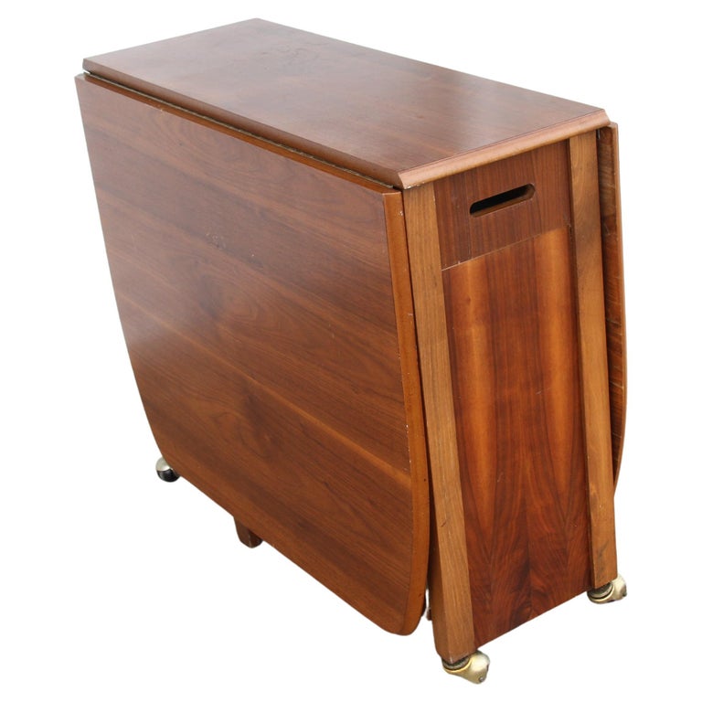 Mid Century Danish Dropleaf Storage Table and Chairs For Sale at