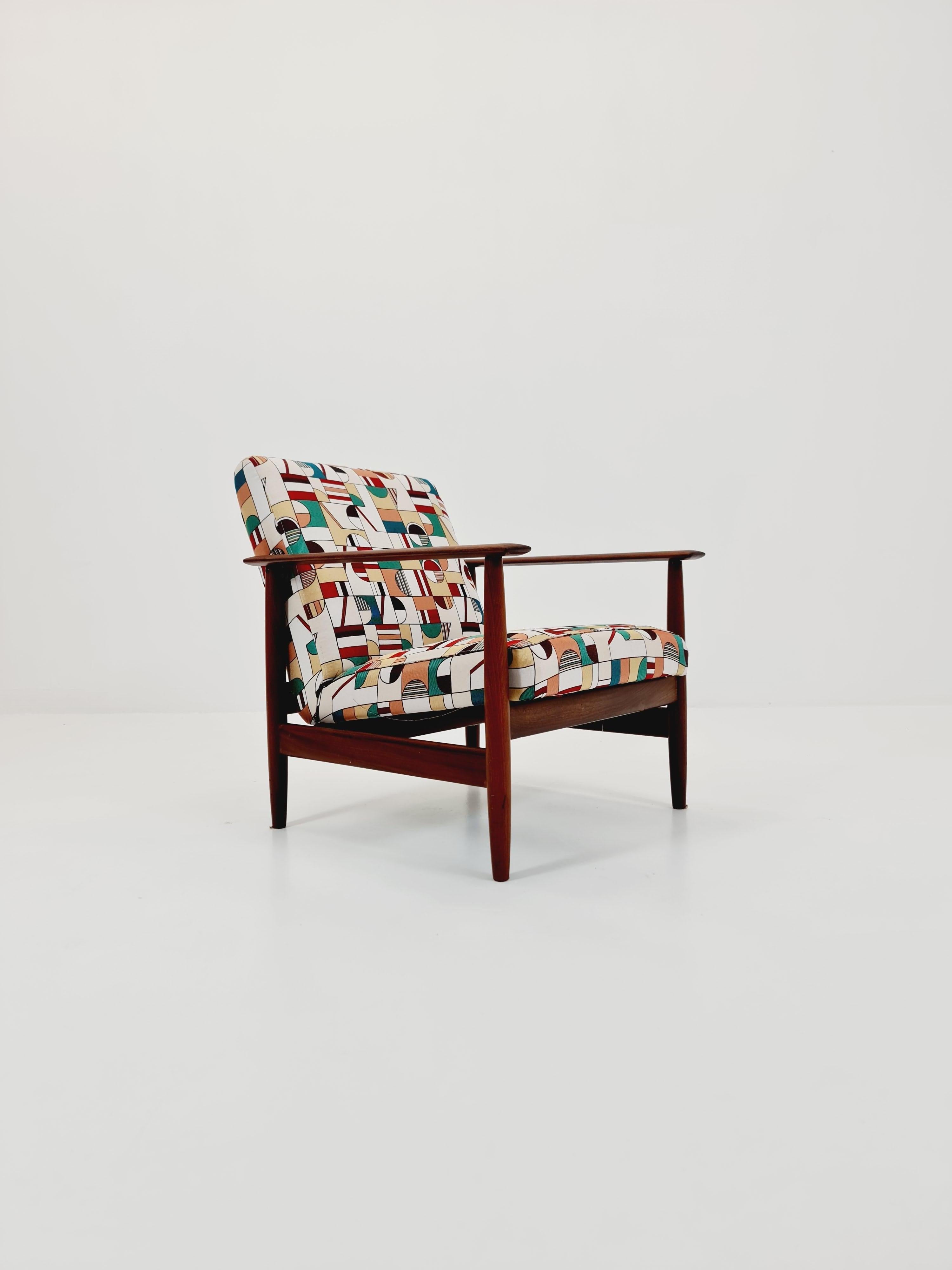Mid century Danish  easy lounge chair Teak  1960s In Good Condition For Sale In Gaggenau, DE