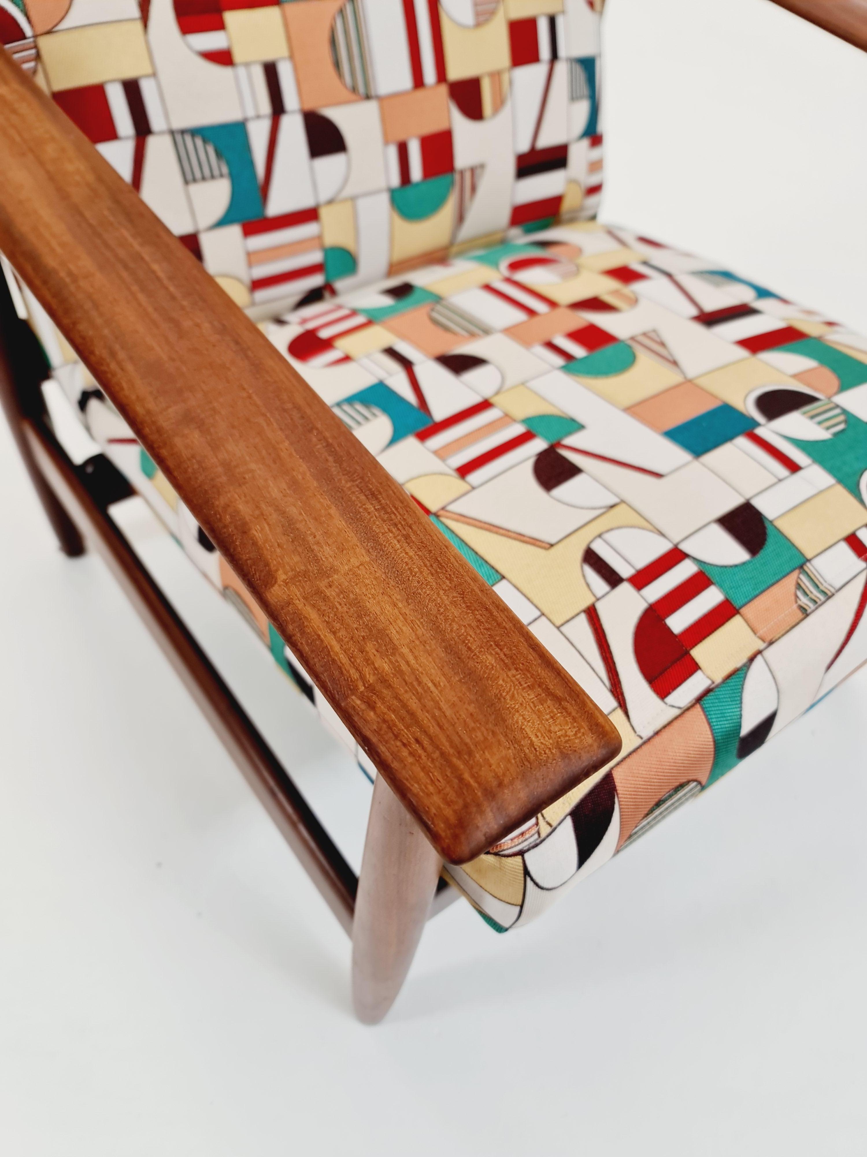 Mid century Danish  easy lounge chair Teak  1960s For Sale 3