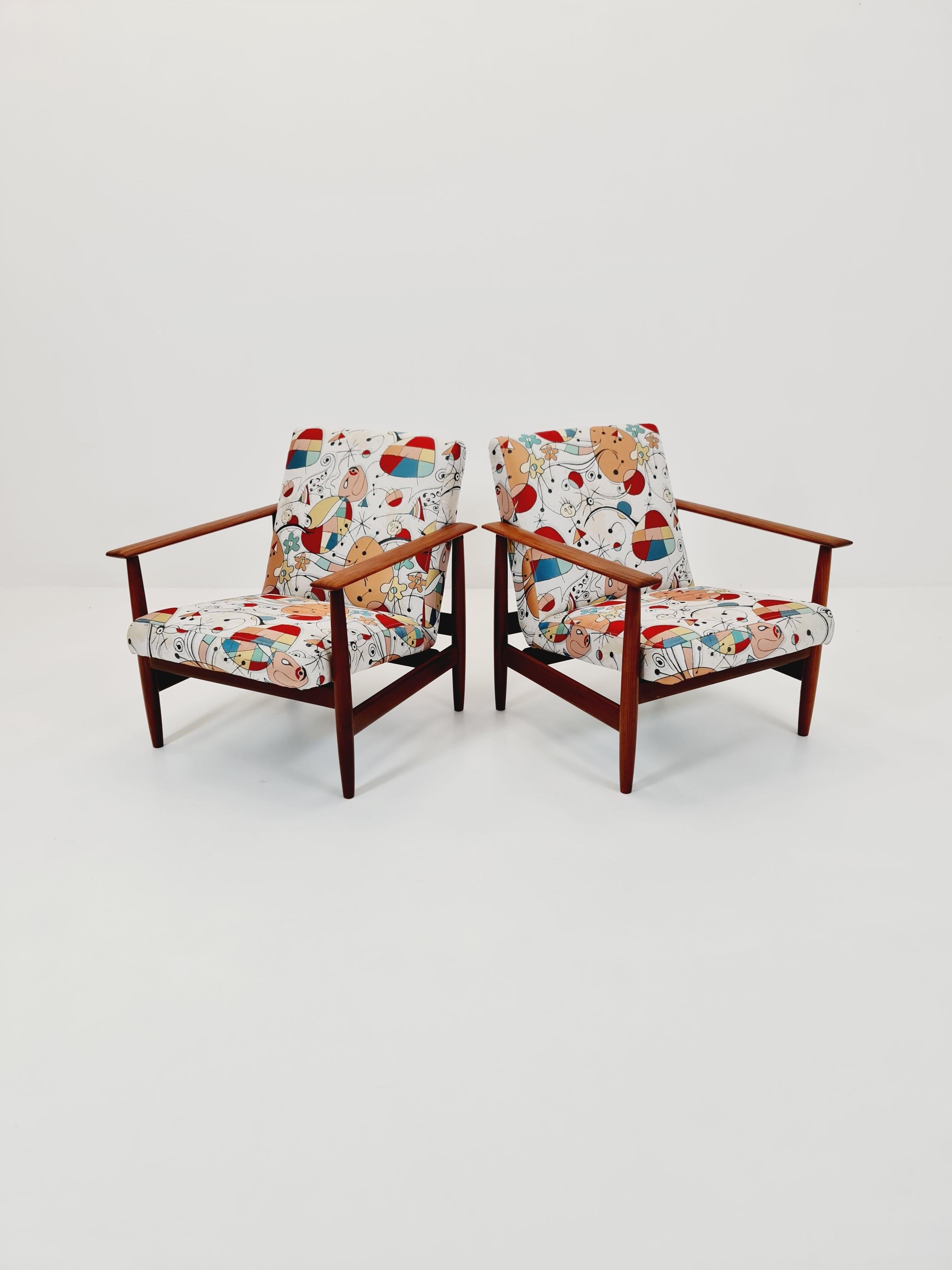 Mitte des Jahrhunderts Dänisch  easy Loungesessel aus Teakholz  1960er Jahre, 2er-Set (Moderne der Mitte des Jahrhunderts) im Angebot