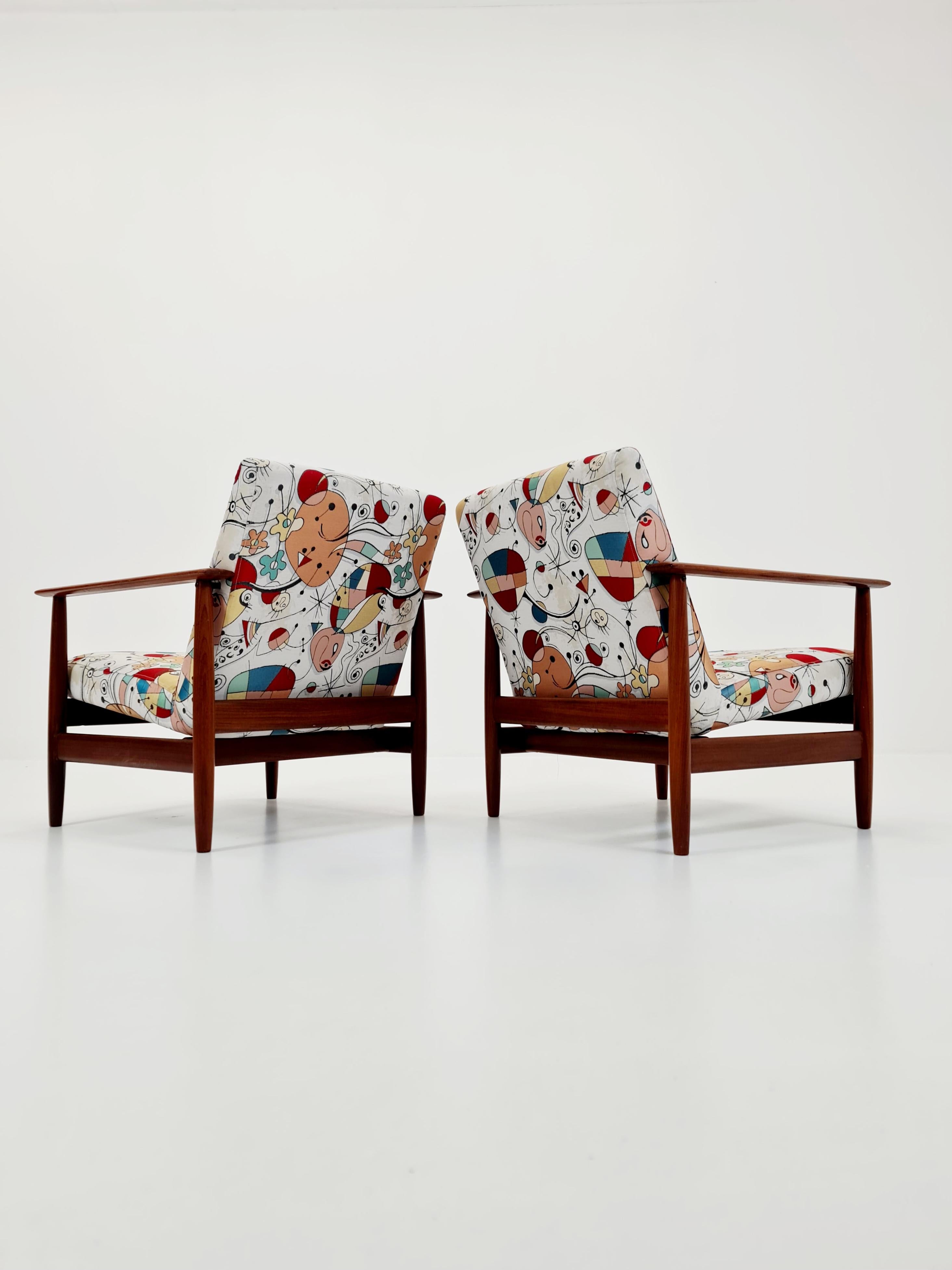 Mitte des Jahrhunderts Dänisch  easy Loungesessel aus Teakholz  1960er Jahre, 2er-Set im Angebot 2