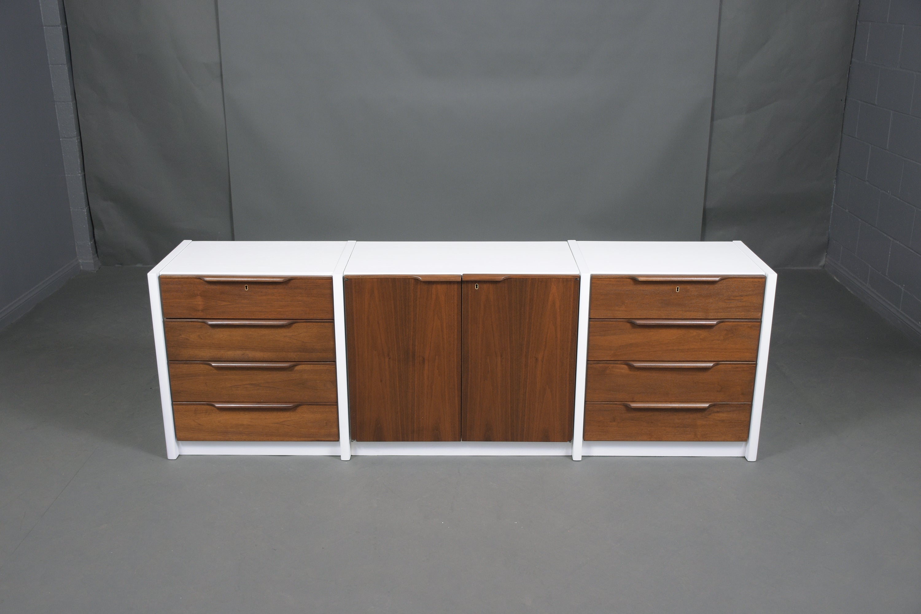 Mid-Century Modern Vintage 1960s Danish Walnut Executive Cabinet - Newly Restored with Modern Flair