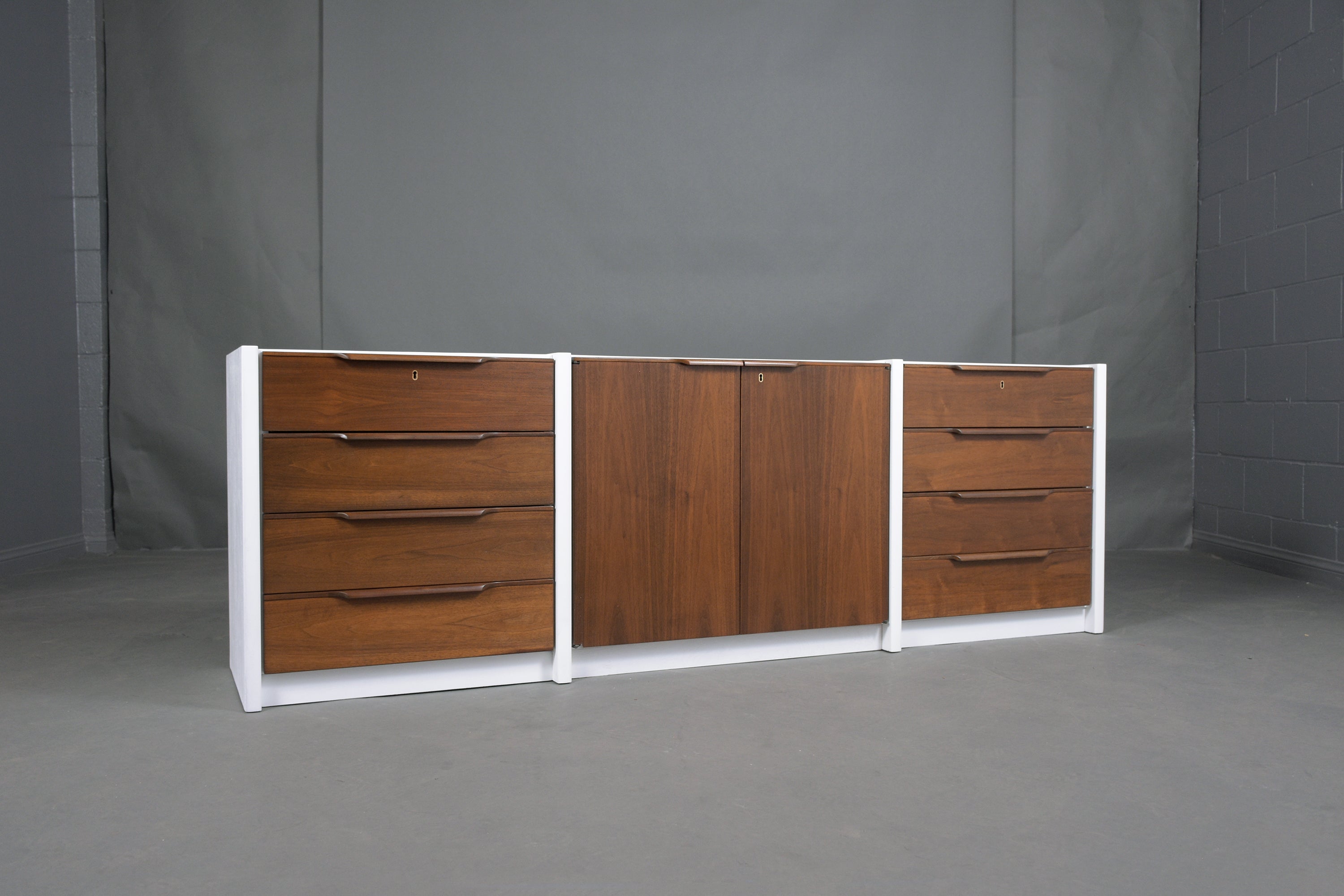Vintage 1960s Danish Walnut Executive Cabinet - Newly Restored with Modern Flair 1