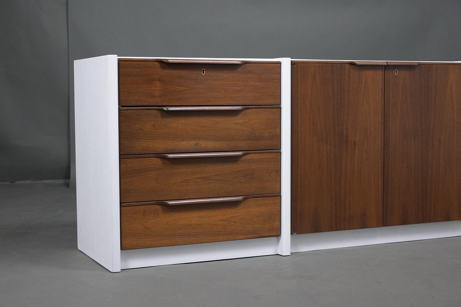 Vintage 1960s Danish Walnut Executive Cabinet - Newly Restored with Modern Flair 2