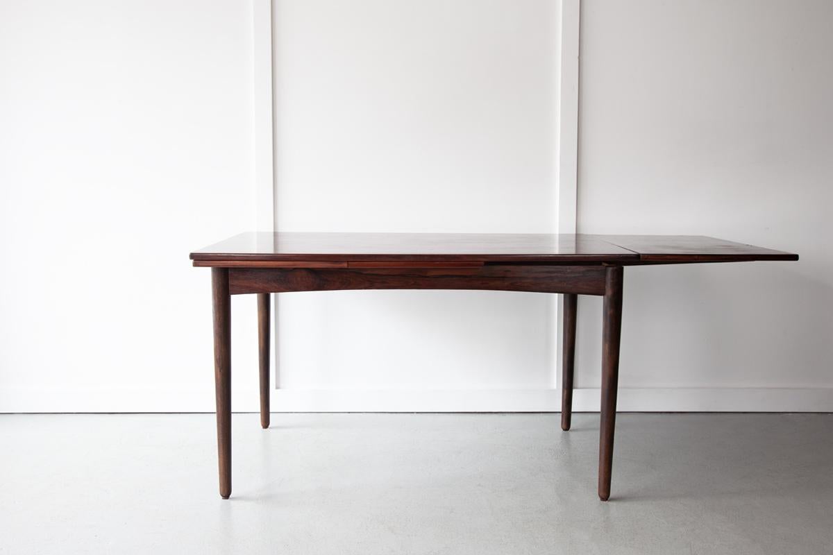 Mid-Century Modern Mid Century, Danish Extendable Dining Table in Rosewood For Sale