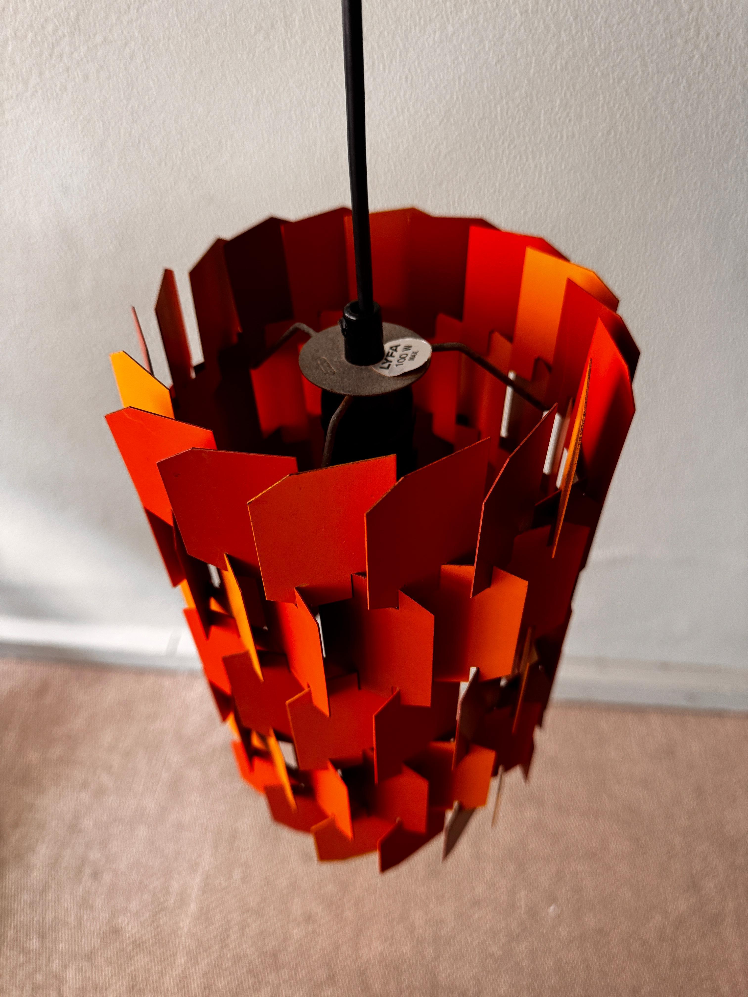 Metallo Pendente danese Facet Pop di Louis Weisdorf per Lyfa, 1960 in vendita