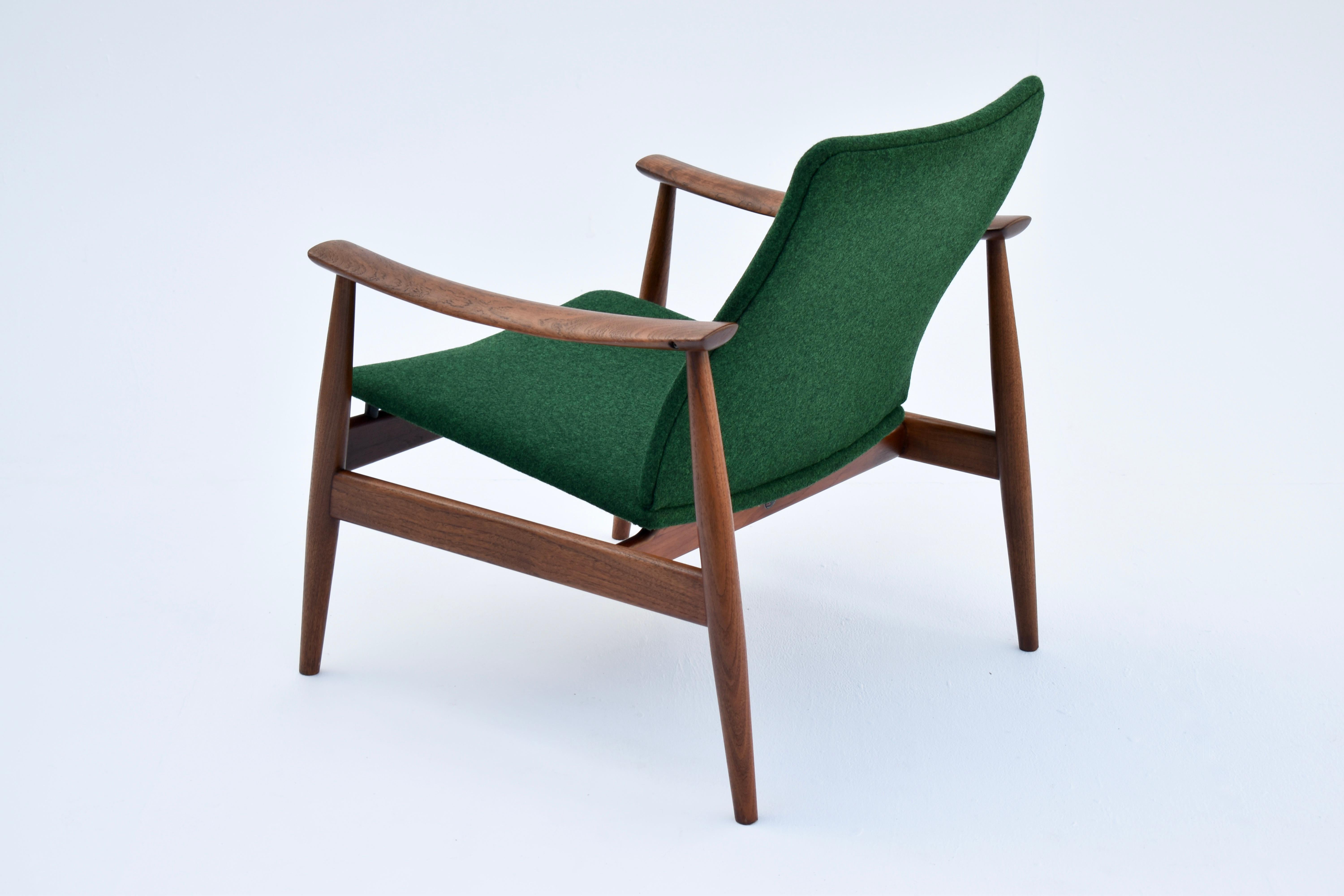 Mid Century Danish Finn Juhl Model 138 Teak Lounge Chair For France & Son For Sale 6
