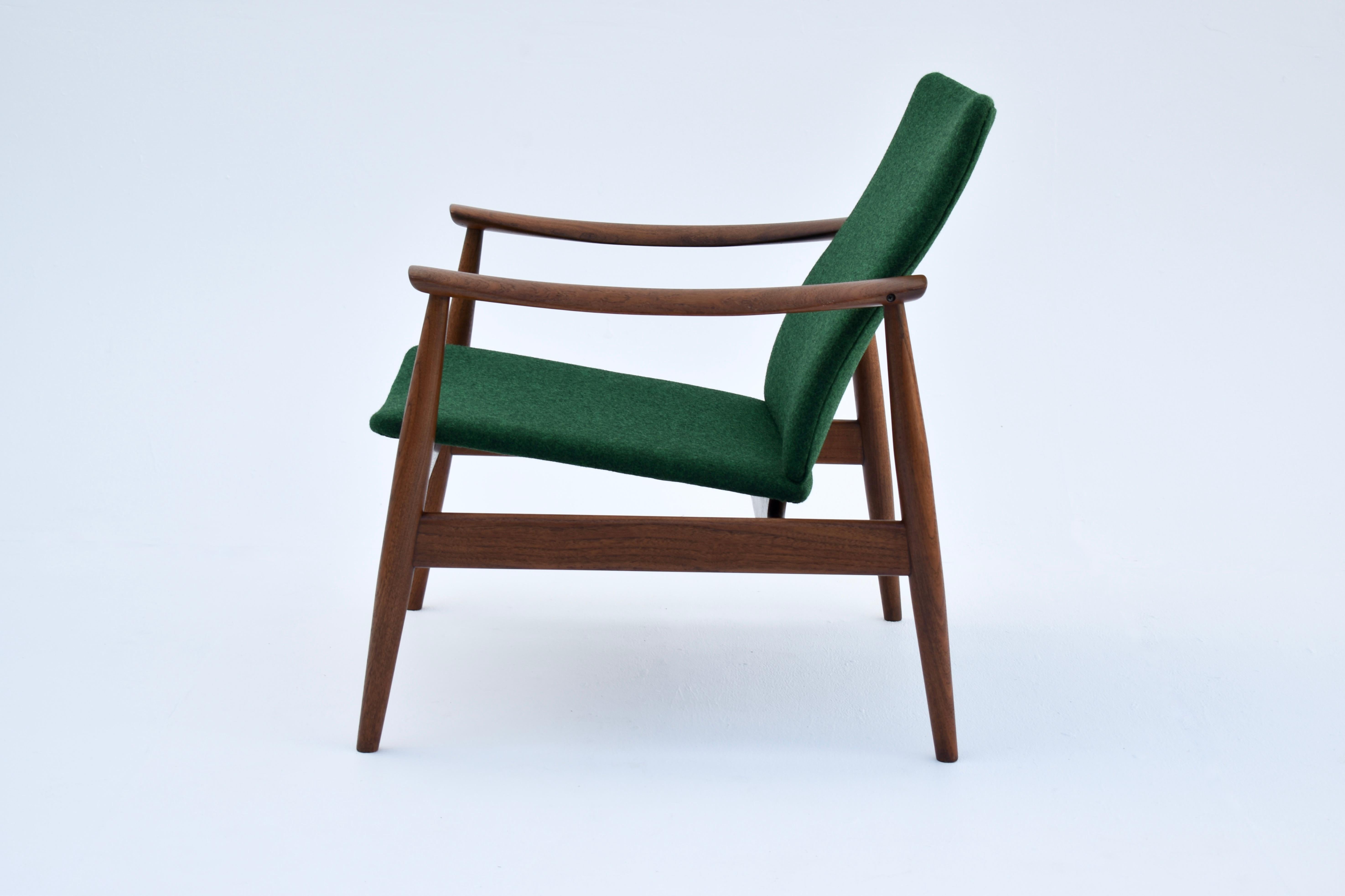 Mid Century Danish Finn Juhl Model 138 Teak Lounge Chair For France & Son For Sale 7