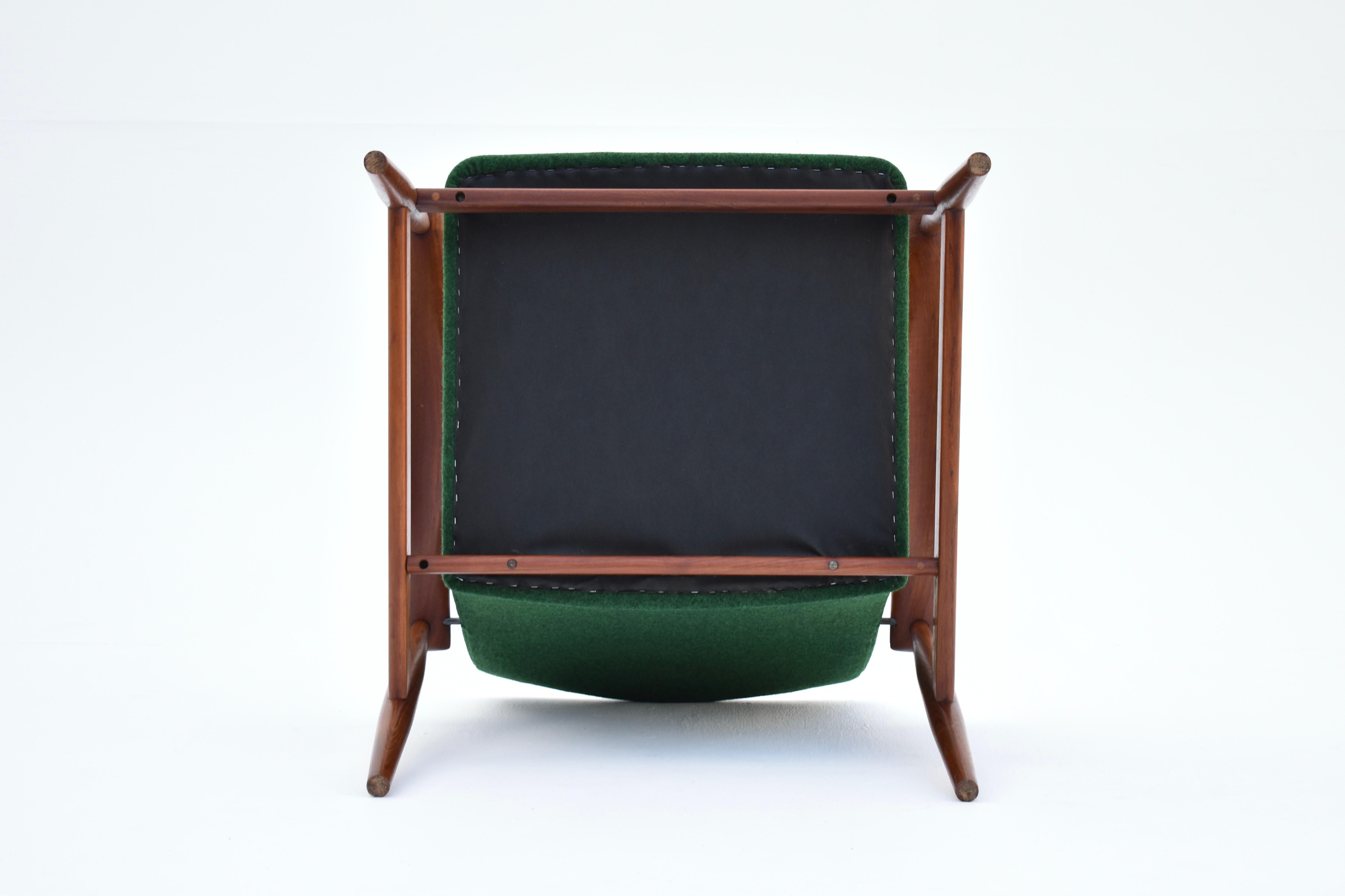 Mid Century Danish Finn Juhl Model 138 Teak Lounge Chair For France & Son For Sale 11