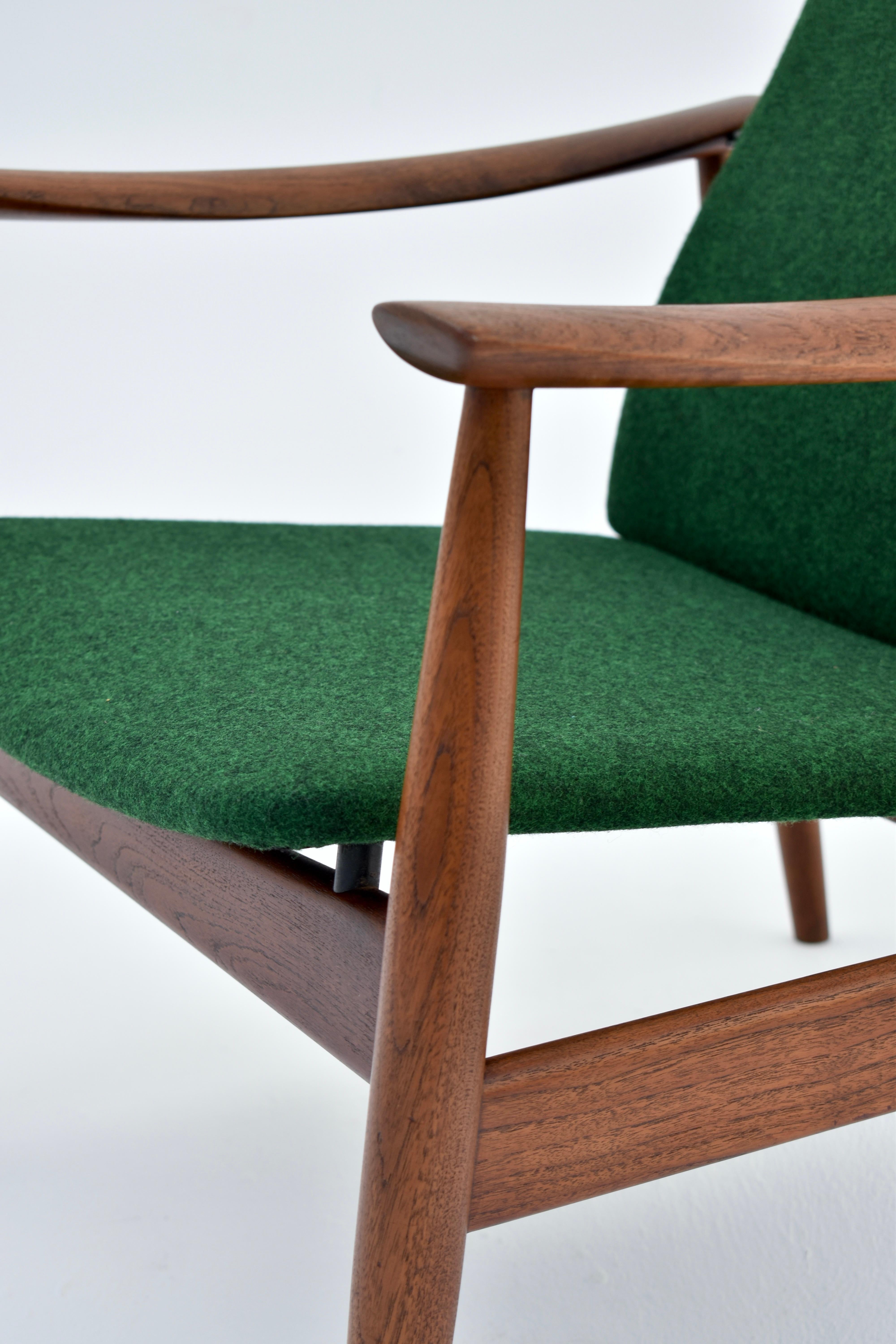Mid-20th Century Mid Century Danish Finn Juhl Model 138 Teak Lounge Chair For France & Son For Sale