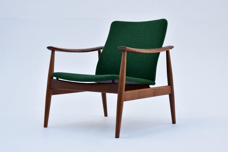Mid Century Danish Finn Juhl Model 138 Teak Lounge Chair For