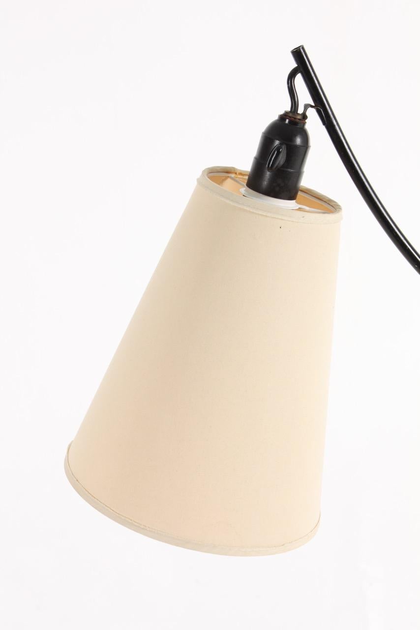 Scandinavian Modern Midcentury Danish Floor Lamp in Teak and Leather, 1950s