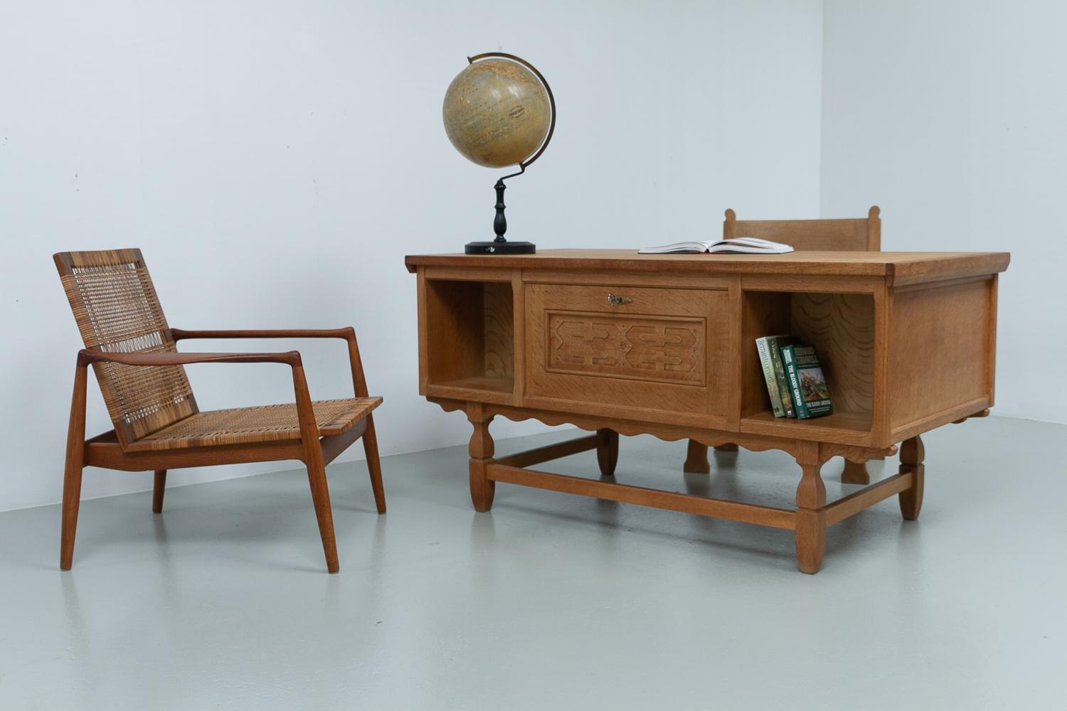 Mid-Century Danish Freestanding Oak Desk attributed to Henning Kjærnulf, 1960s. 9