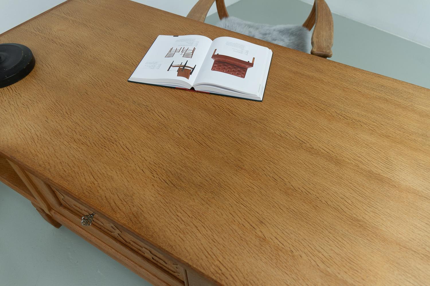 Mid-Century Danish Freestanding Oak Desk attributed to Henning Kjærnulf, 1960s. 15