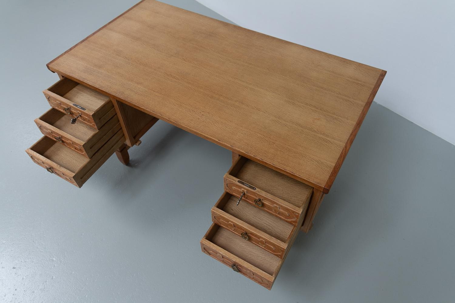 Mid-Century Danish Freestanding Oak Desk attributed to Henning Kjærnulf, 1960s. 2