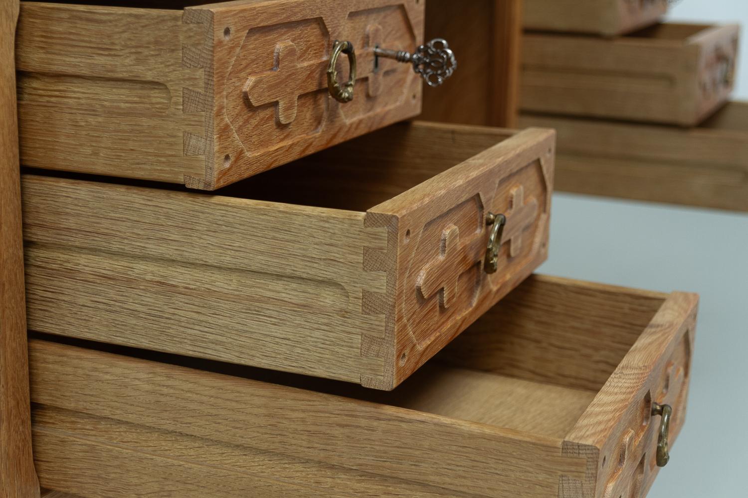 Mid-Century Danish Freestanding Oak Desk attributed to Henning Kjærnulf, 1960s. 4