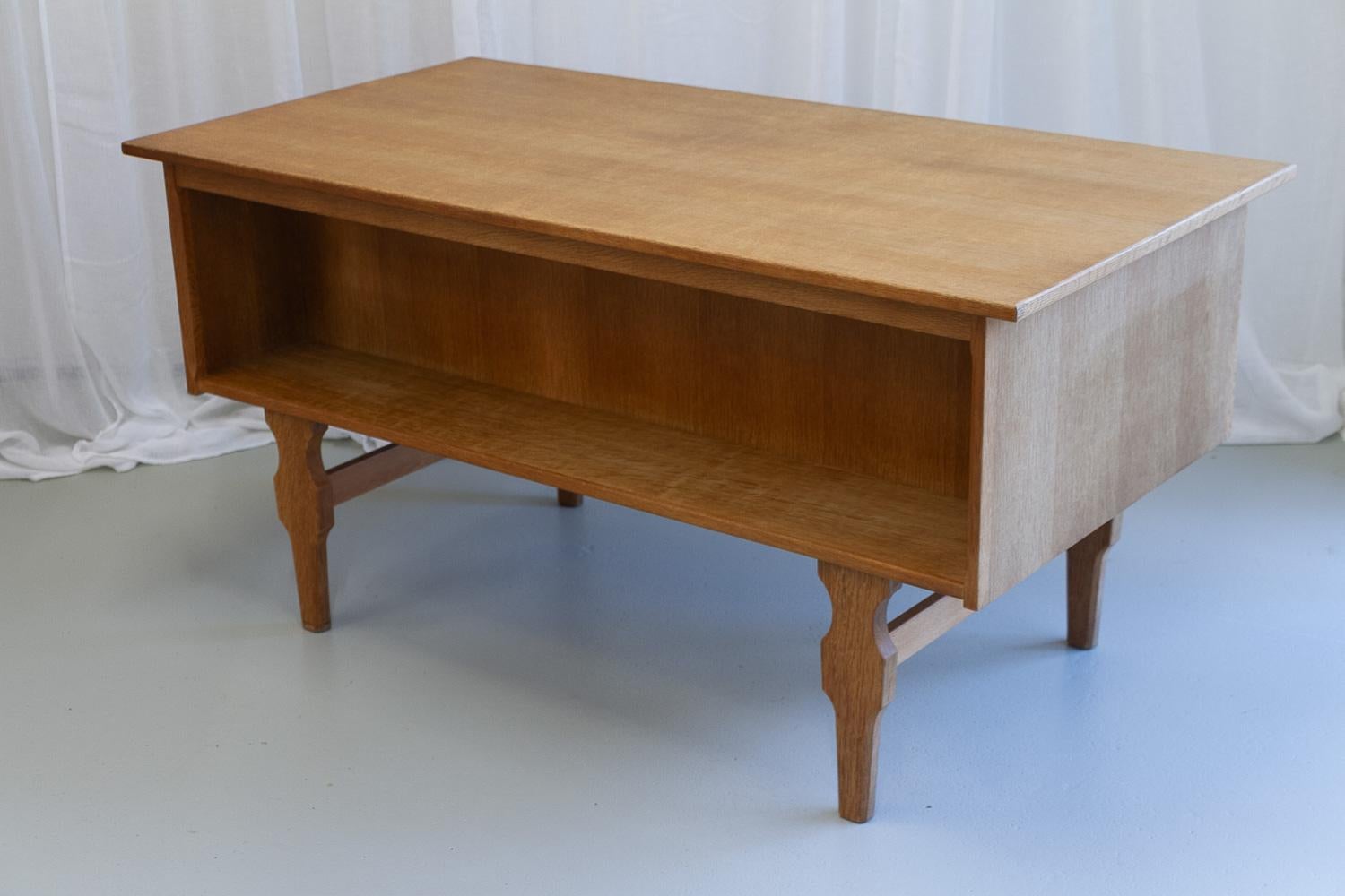 Mid-Century Danish Freestanding Oak Desk attributed to Henning Kjærnulf, 1960s. 5