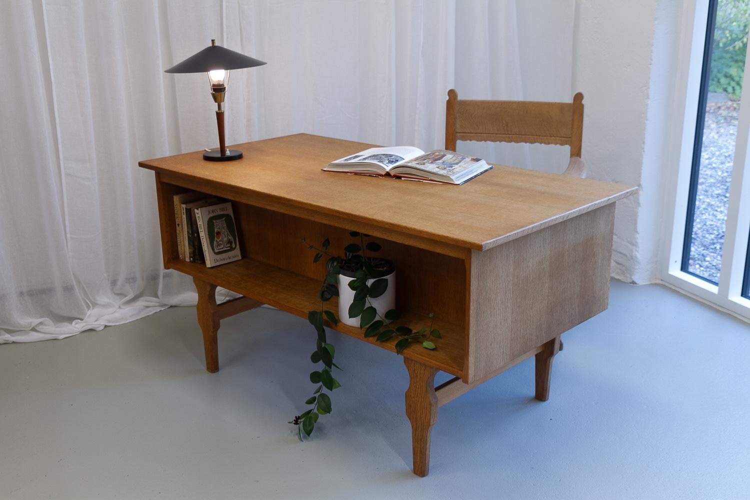 Mid-Century Danish Freestanding Oak Desk attributed to Henning Kjærnulf, 1960s. 11