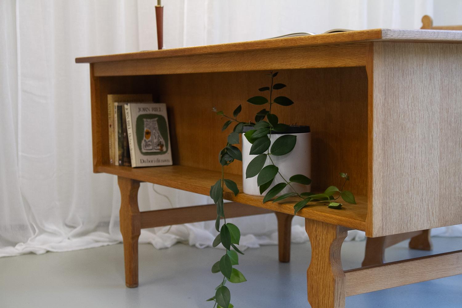 Mid-Century Danish Freestanding Oak Desk attributed to Henning Kjærnulf, 1960s. 13