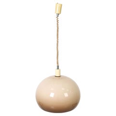 Mid century Danish acrylic Gradient beige glass pendant lamp 16 inch