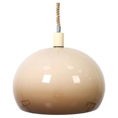 Mid century Danish acrylic Gradient beige glass pendant lamp 16 inch