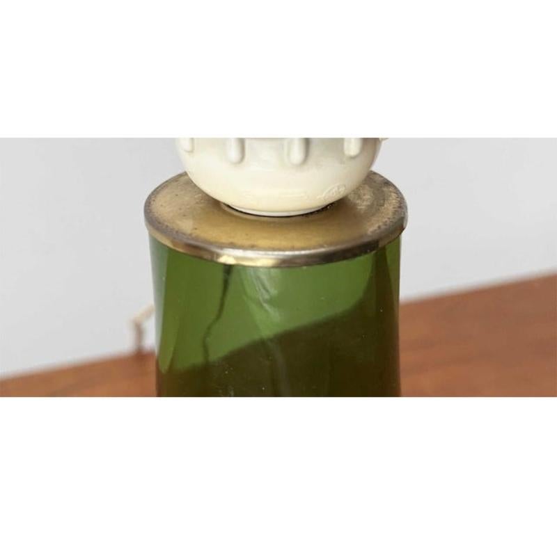 Lámpara de mesa de cristal danesa de mediados de siglo de Holmegaard, años 60 en venta 5