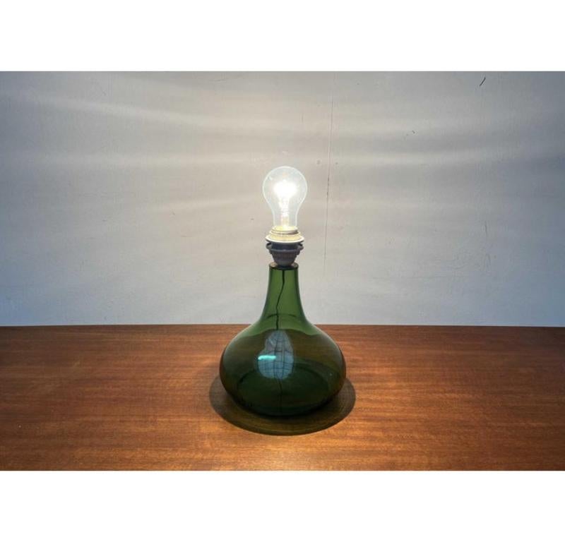 Lámpara de mesa de cristal danesa de mediados de siglo de Holmegaard, años 60 en venta 11