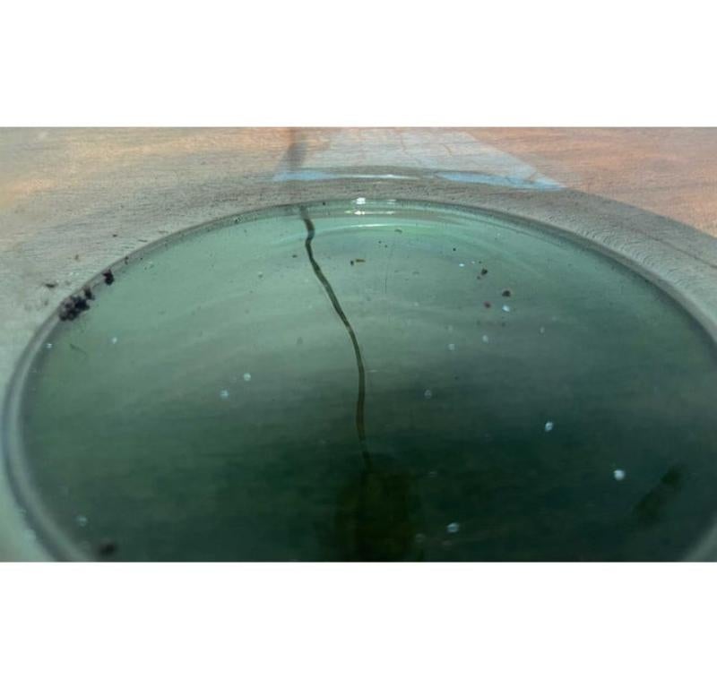 Lámpara de mesa de cristal danesa de mediados de siglo de Holmegaard, años 60 Metal en venta